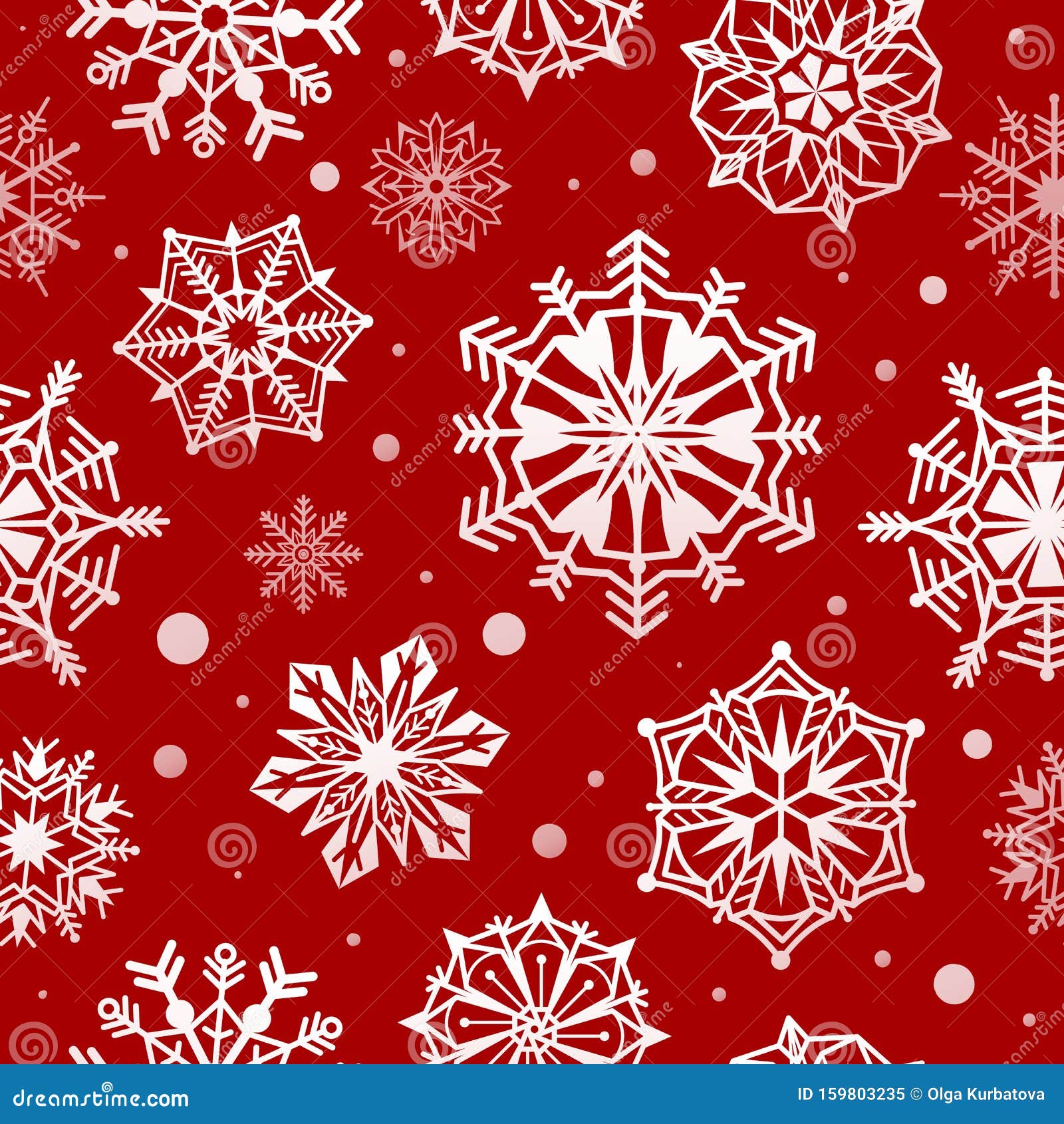 Snowflakes Seamless Pattern. Abstract Christmas Snow Wallpaper, Xmas ...