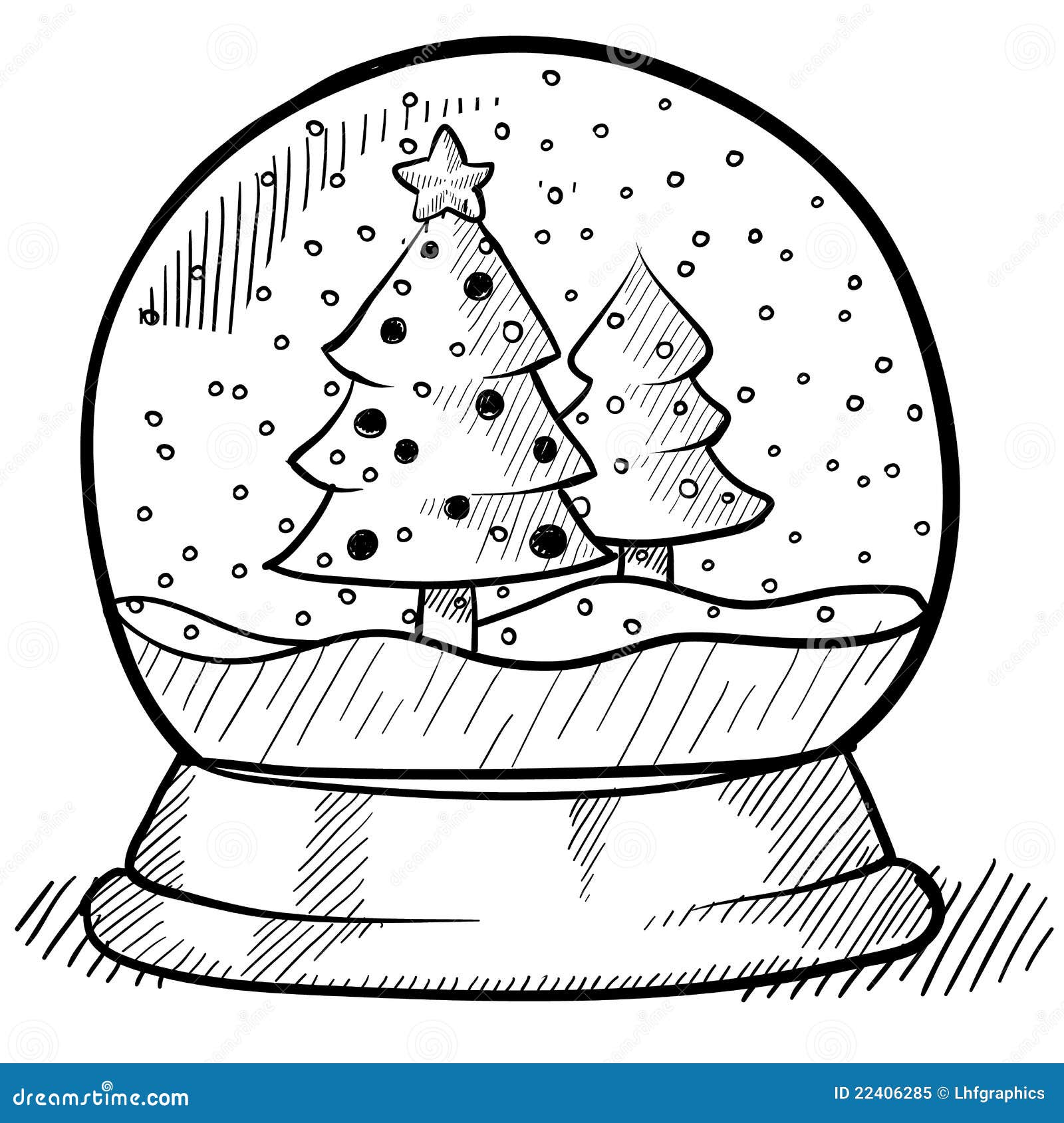 Snowglobe drawing stock vector. Illustration of tree - 22406285