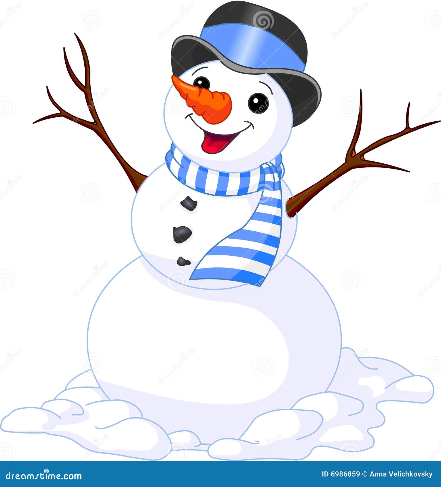 Snowman stock vector. Illustration of smile, contemporary - 6986859