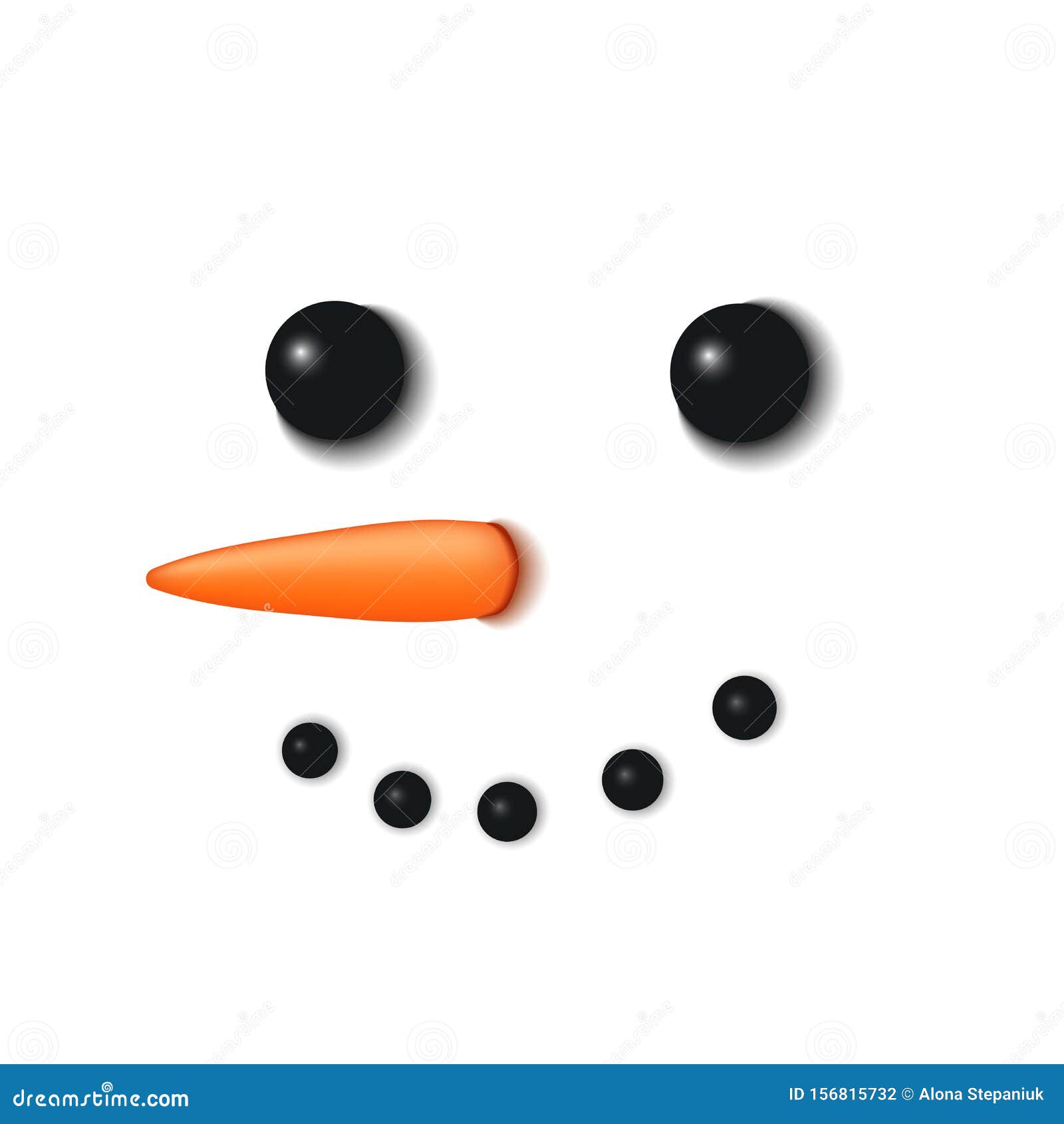 Snowman Face 3D. Realistic Snowman Isolated White Background. Cartoon  Graphic Design. Comic Expression Costume Stock Vector - Illustration of  festival, character: 156815732
