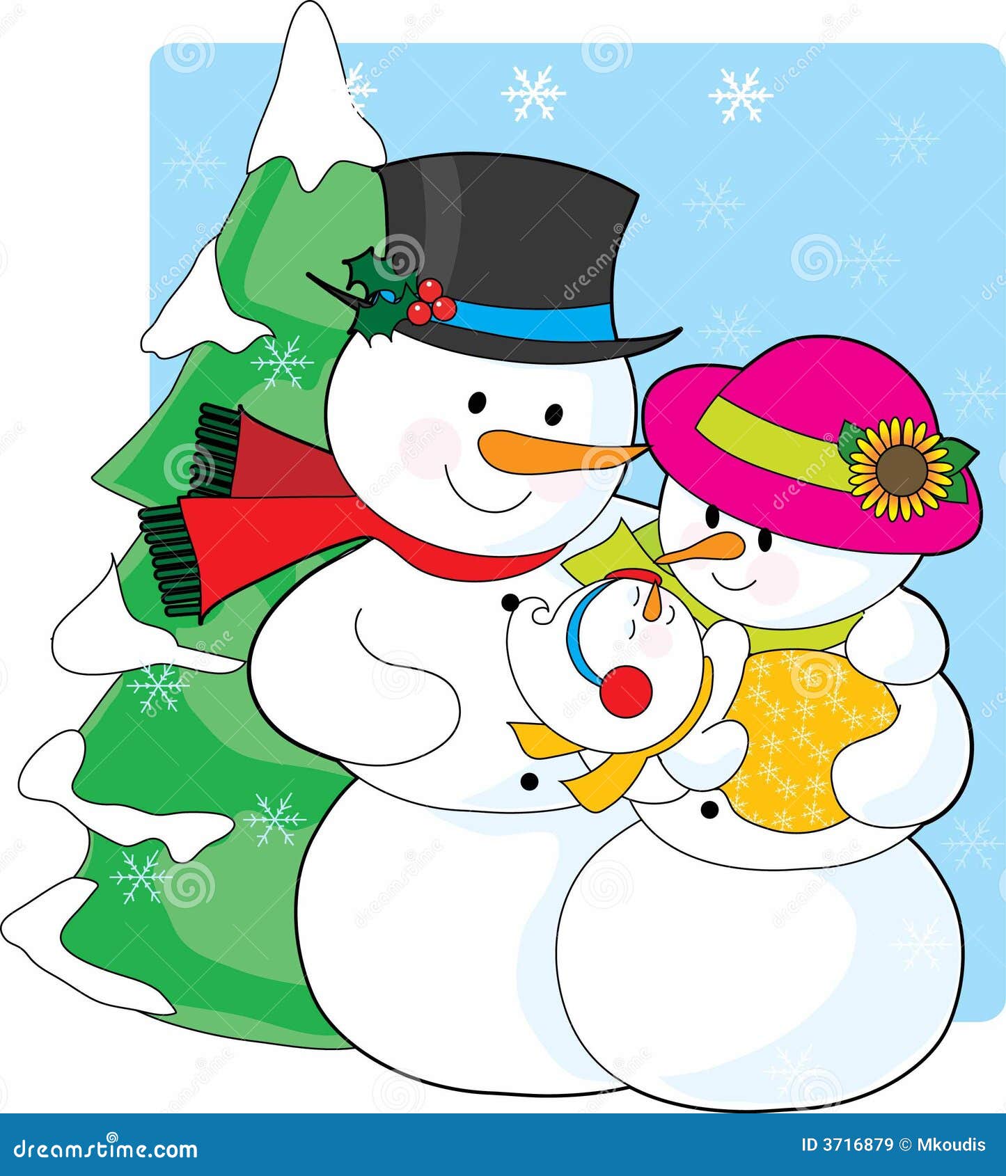 Download Snowman Family stock vector. Illustration of winter ...