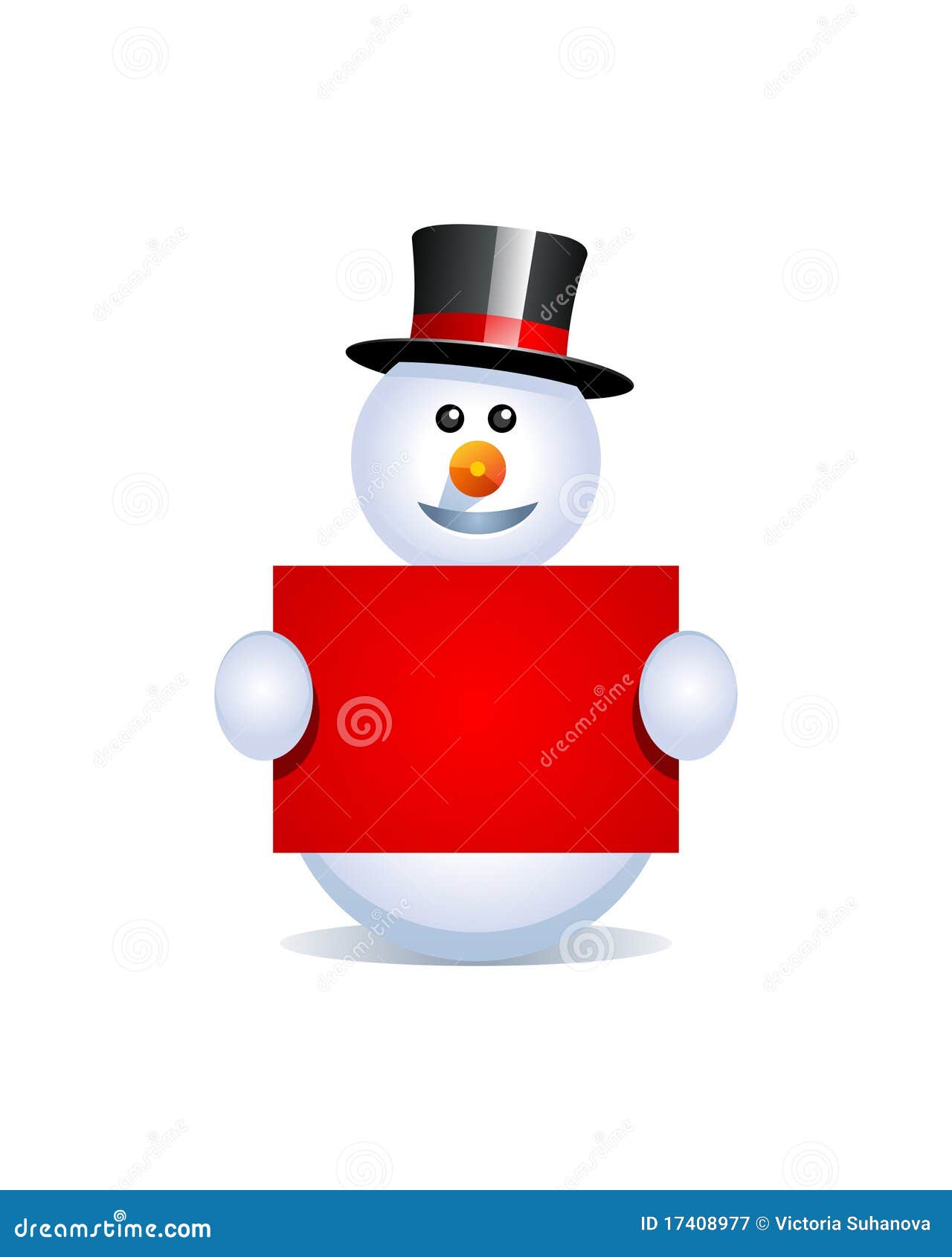 Snowman Holding A Sign Royalty Free Stock Photography 
