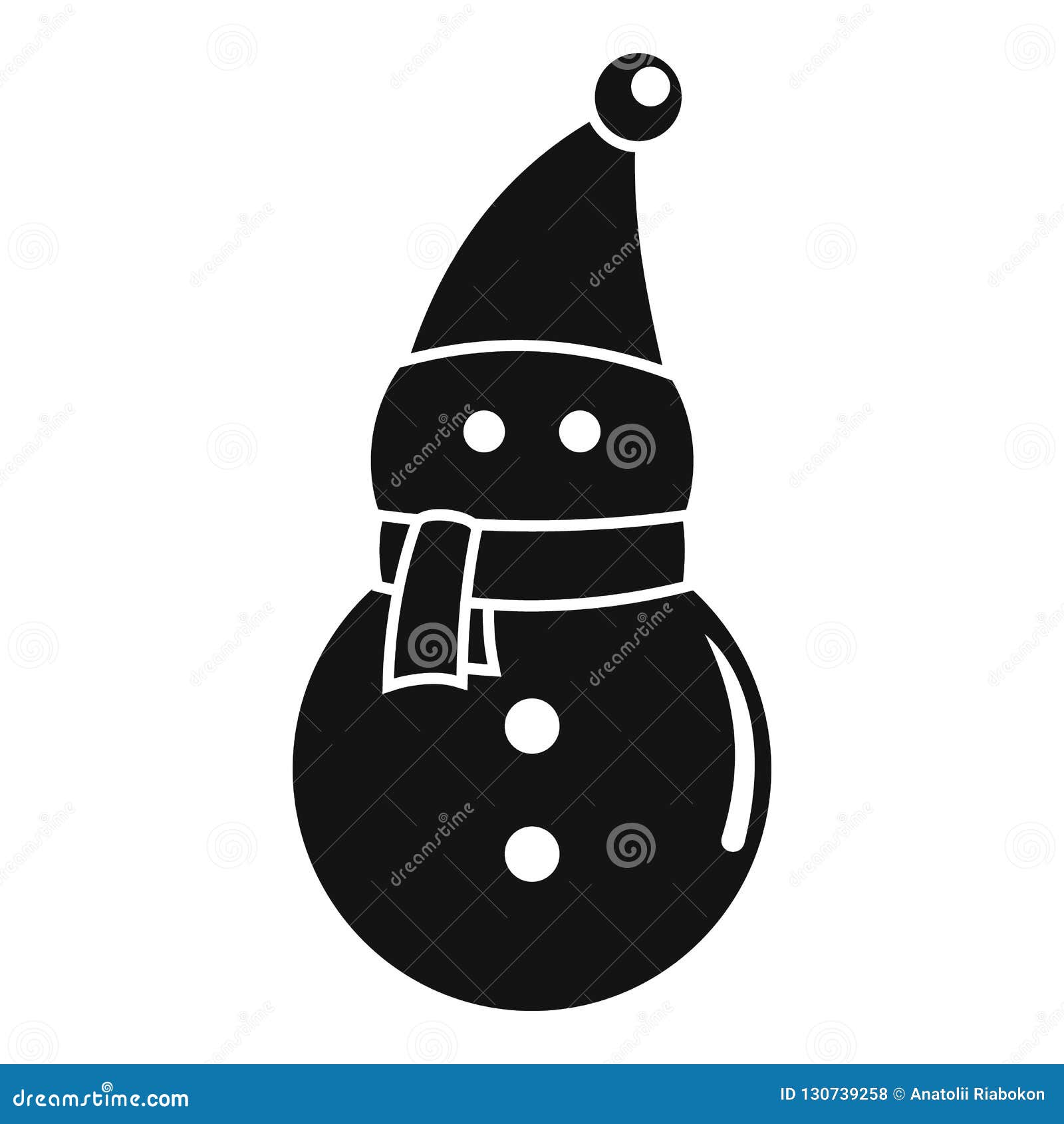 Download Snowman icon, simple style stock vector. Illustration of ...