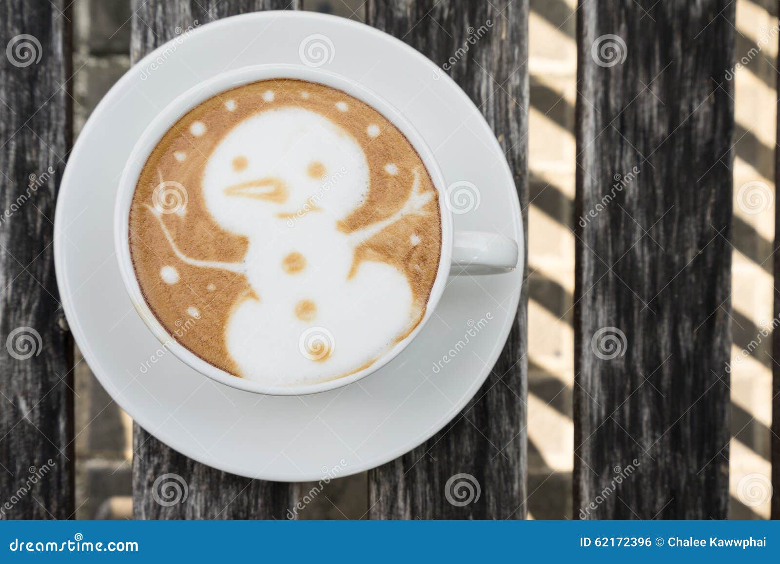 Snowman Latte Art Coffee stock photo. Image of christmas - 62172396