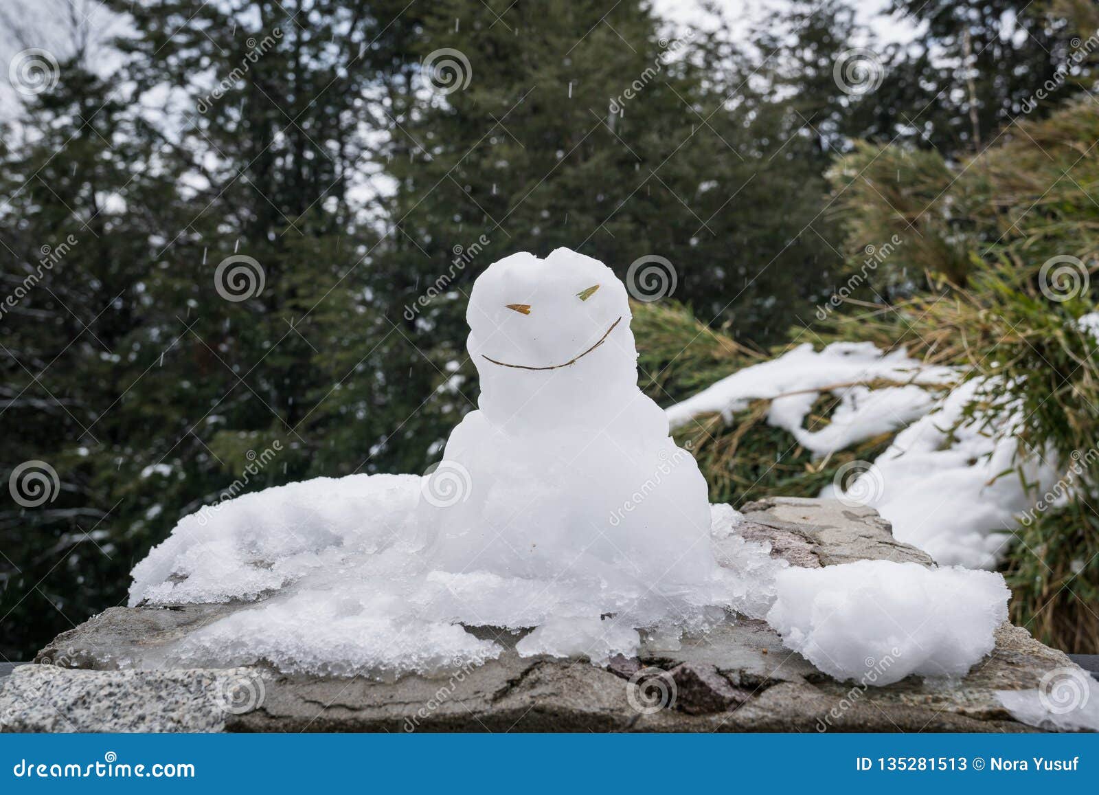 Snowman On A Rock In The Mountains Stock Image Image Of Snow Woodland Snowman On A Rock In The Mountains Stock Image Image Of Snow Woodland