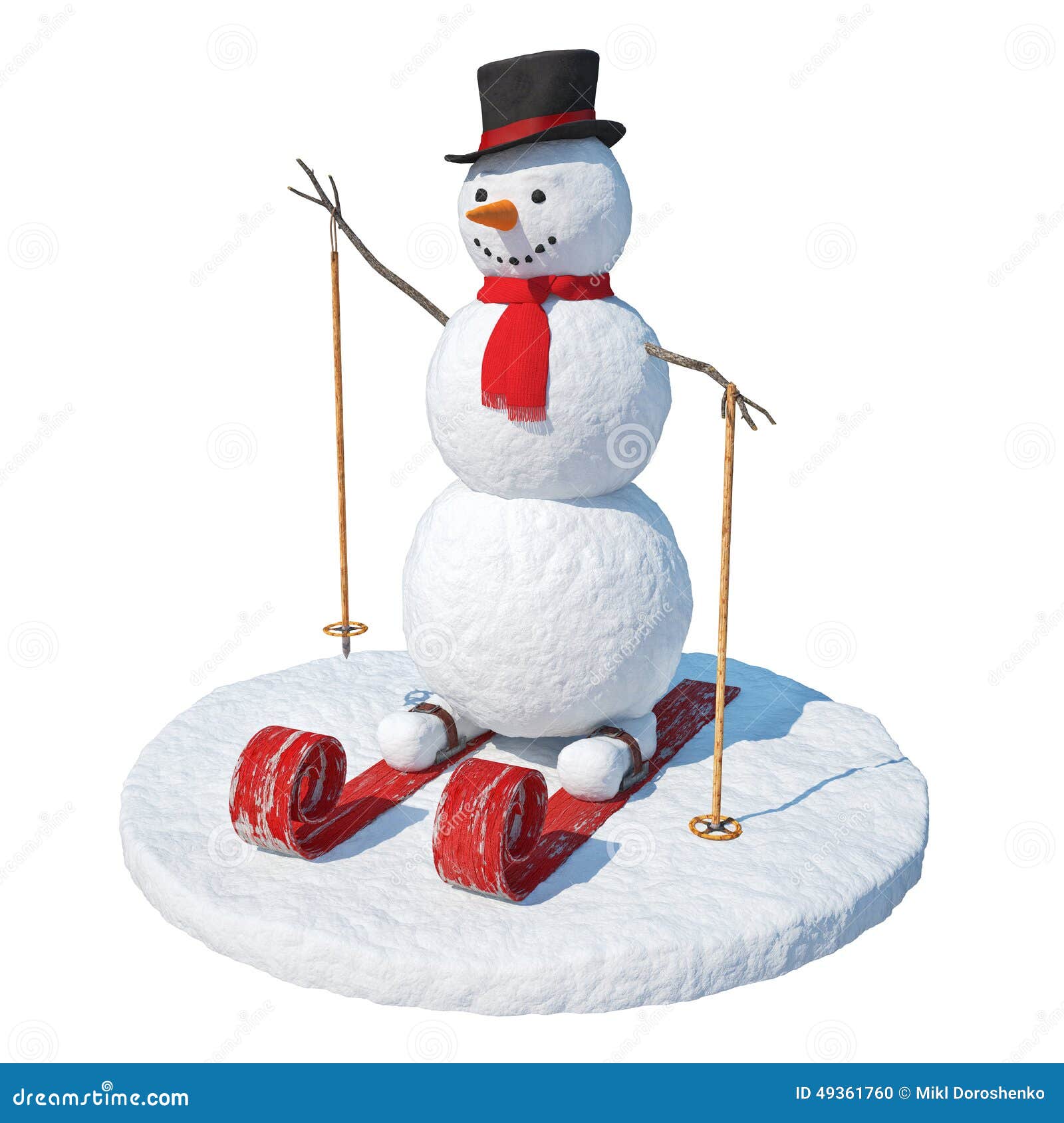 Snowman skier stock illustration. Illustration of balls 49361760