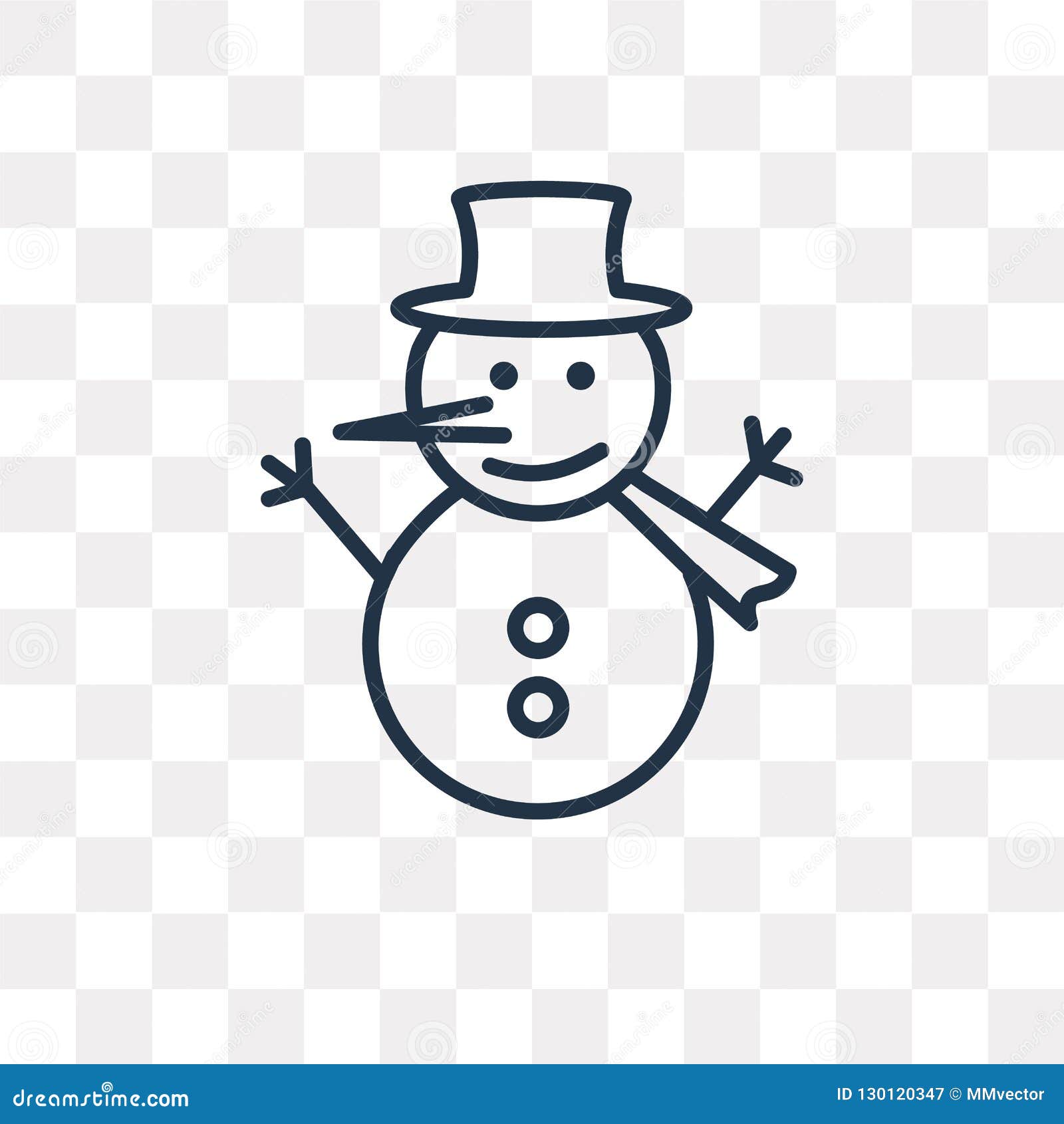 Snowman Vector Icon Isolated on Transparent Background, Linear S Stock ...