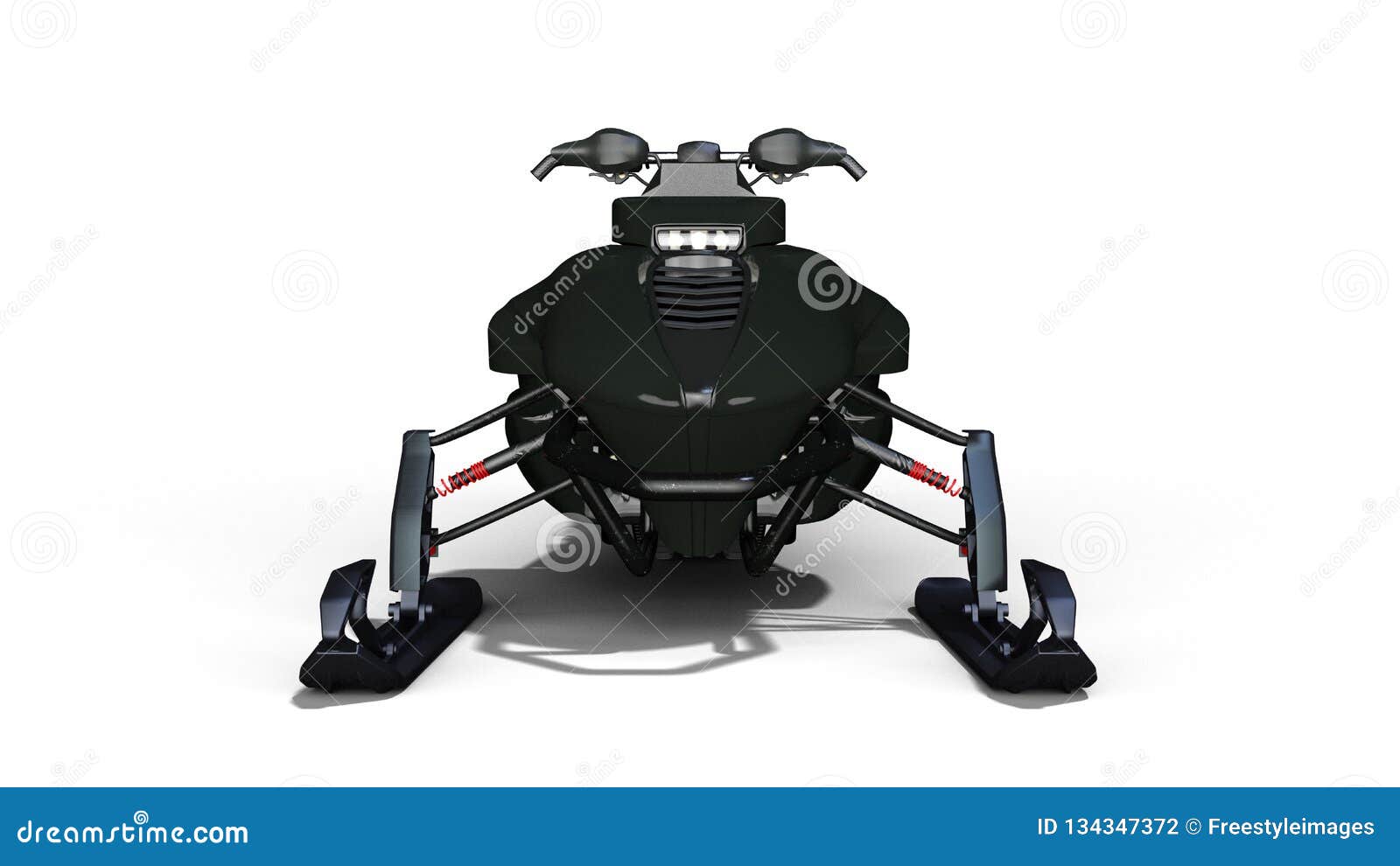 Snowmobile, Motor Sled Vehicle, Snow Jet Ski Isolated on White