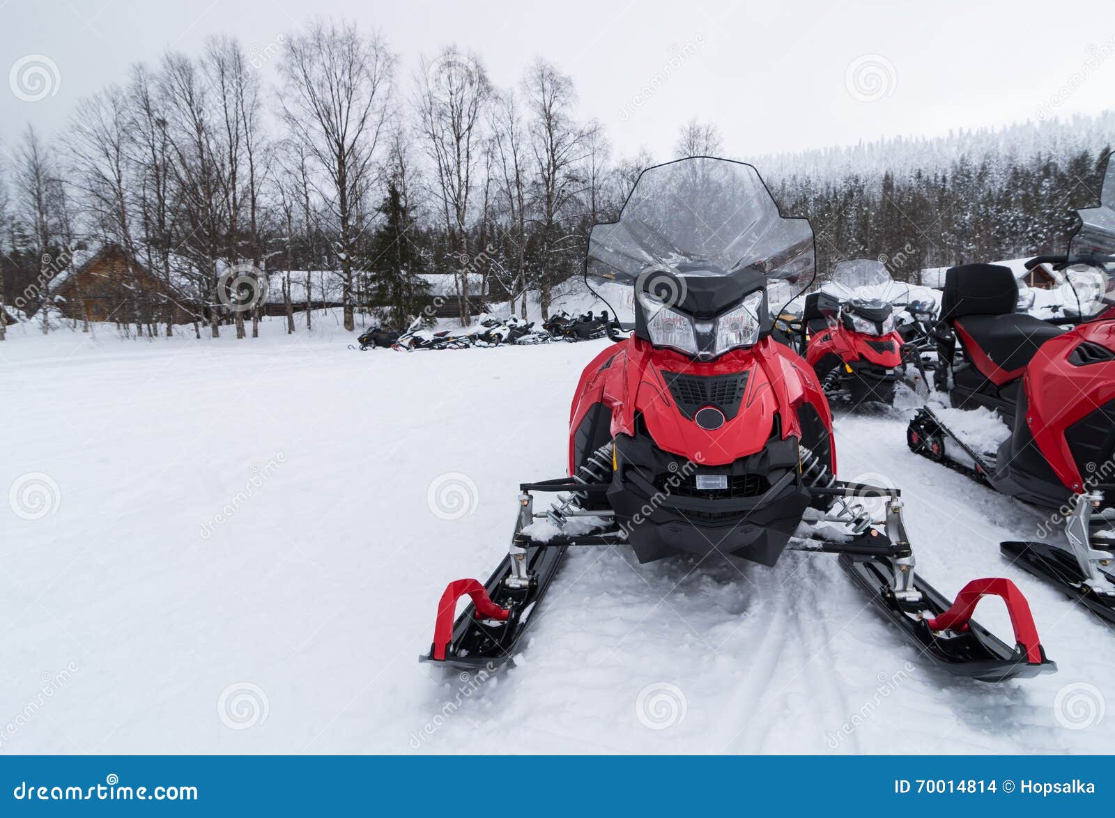 Snowmobiles stock photo. Image of finland, expedition 70014814