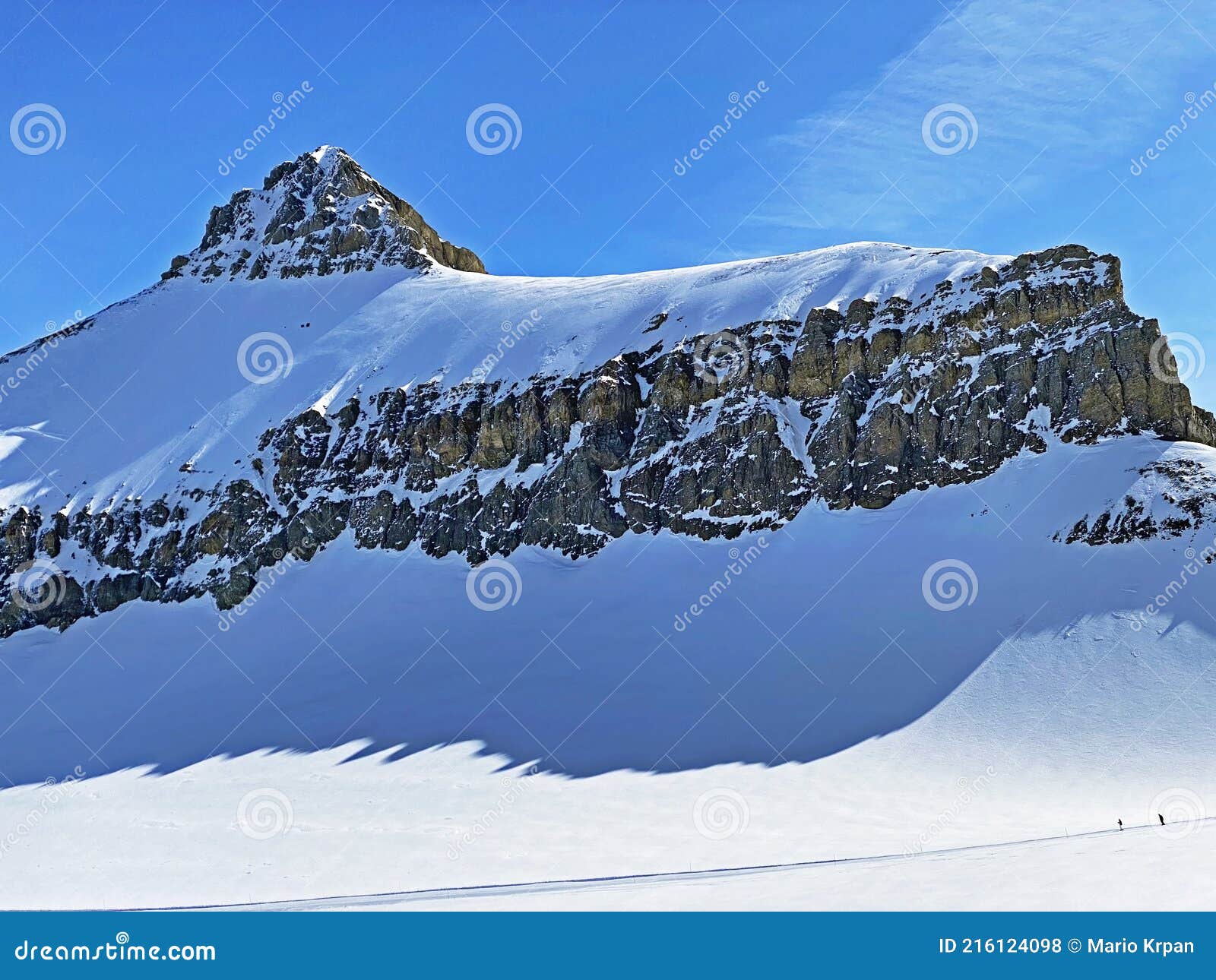 snowy alpine mountain peak oldenhorn oldehore or becca d`audon located in a mountain massif les diablerets - switzerland