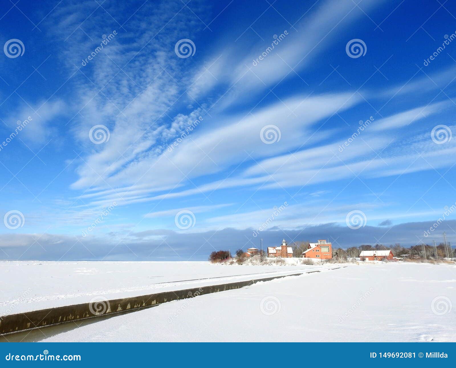 curonian spit, lighthouse and beautiful cloudy sky, lithuania