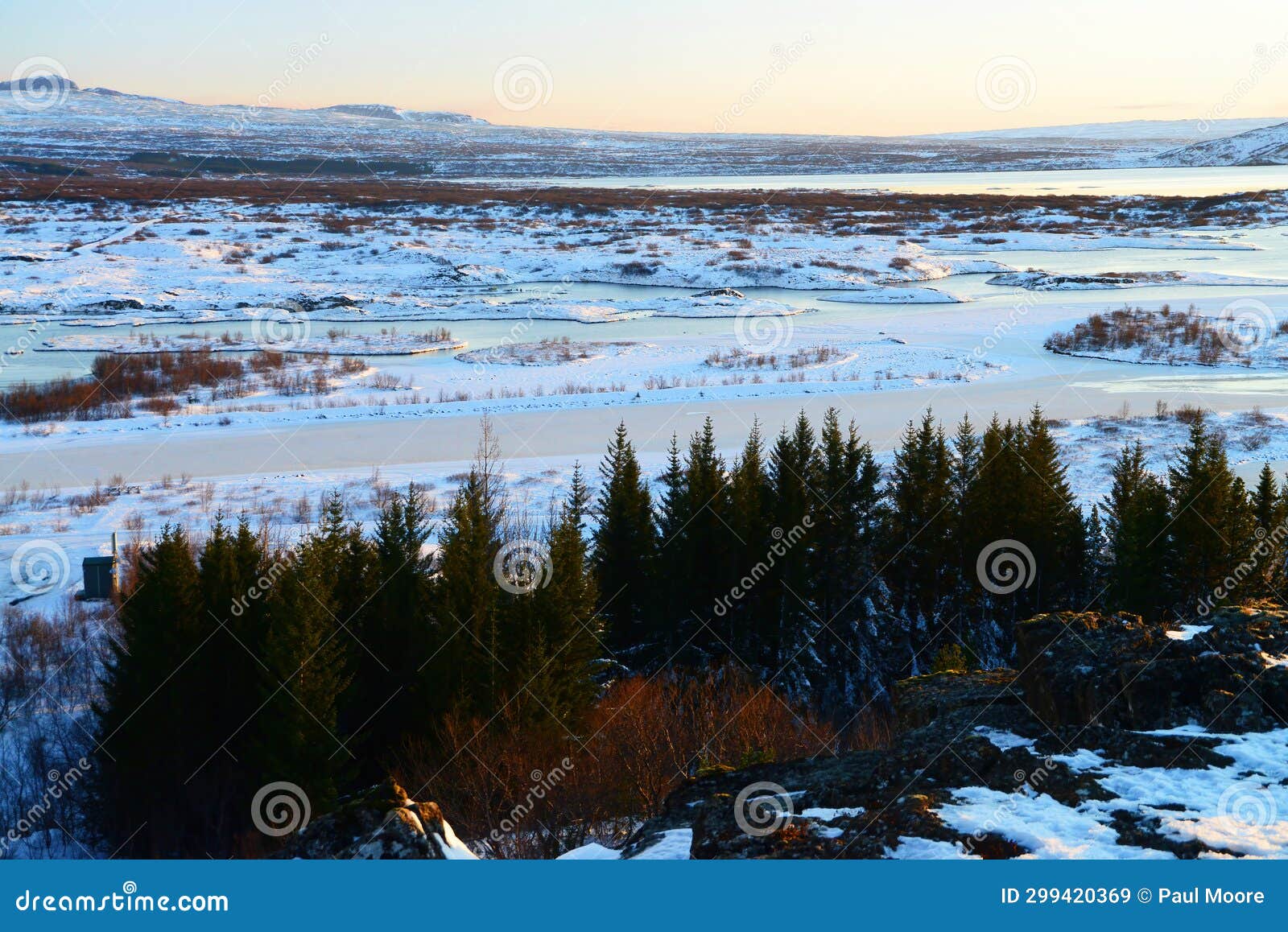 The Snowy Highlands Of Iceland In Winter Stock Image Image Of