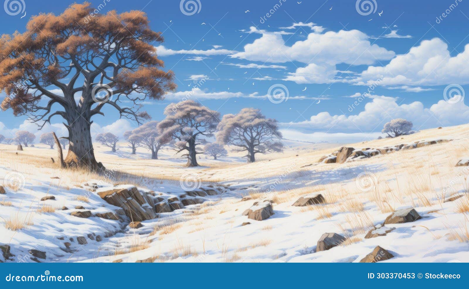 snowy landscape painting in the style of greg hildebrandt