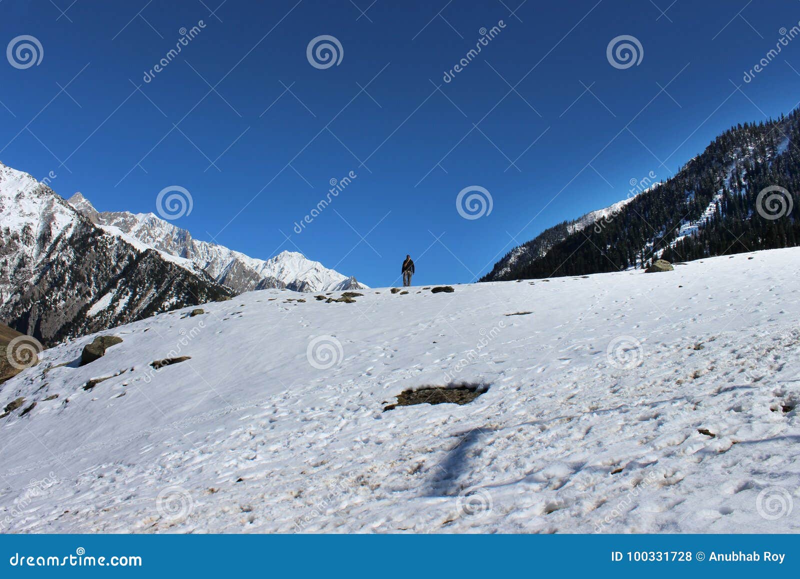 Snowy Mountain at Sonmarg, Kashmir in India. Editorial Stock Photo