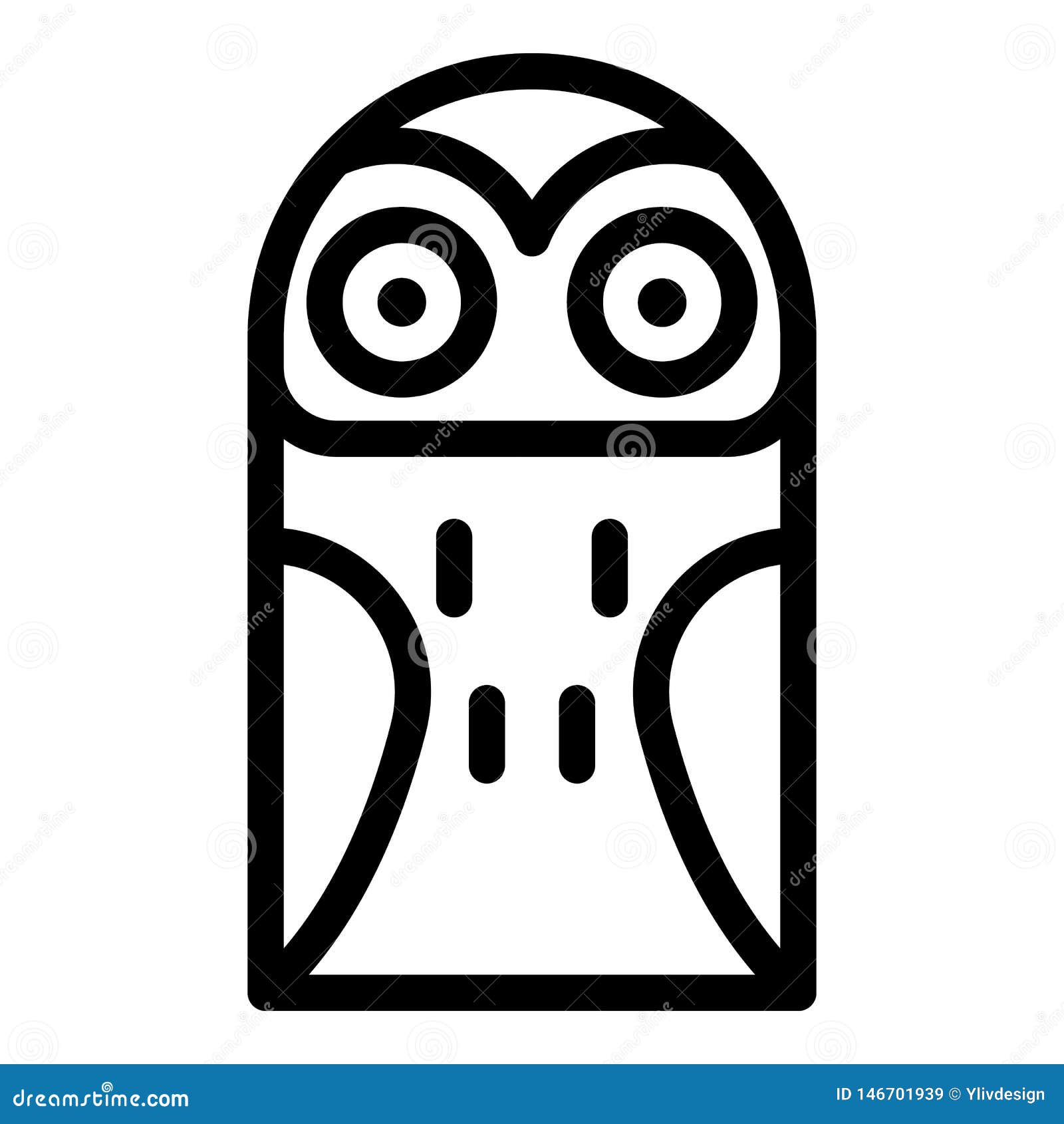 Snowy Owl Icon, Outline Style Stock Vector - Illustration of single ...
