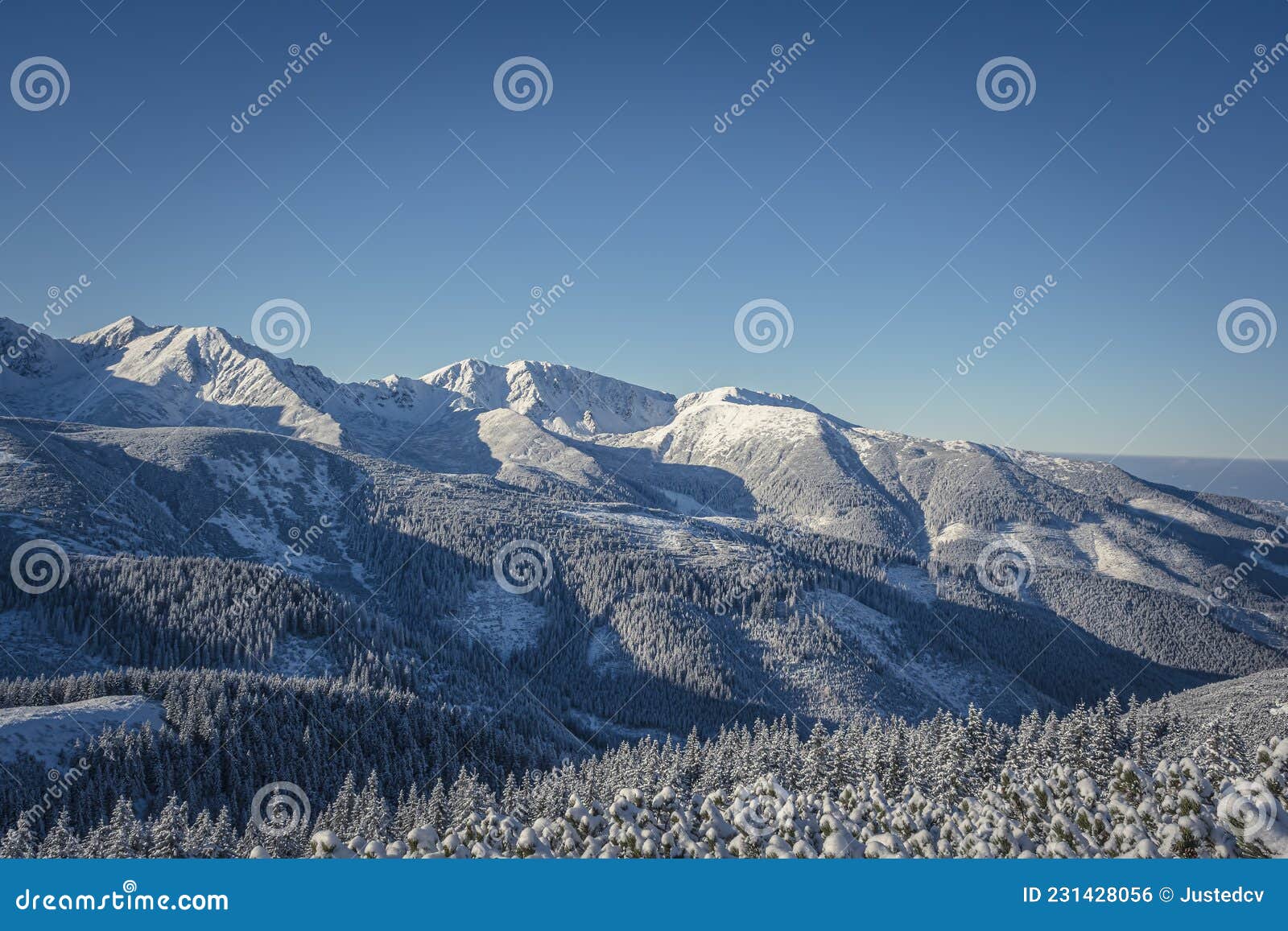 Snowy Ridges of Western Tatra Mountains in December Stock Photo ...