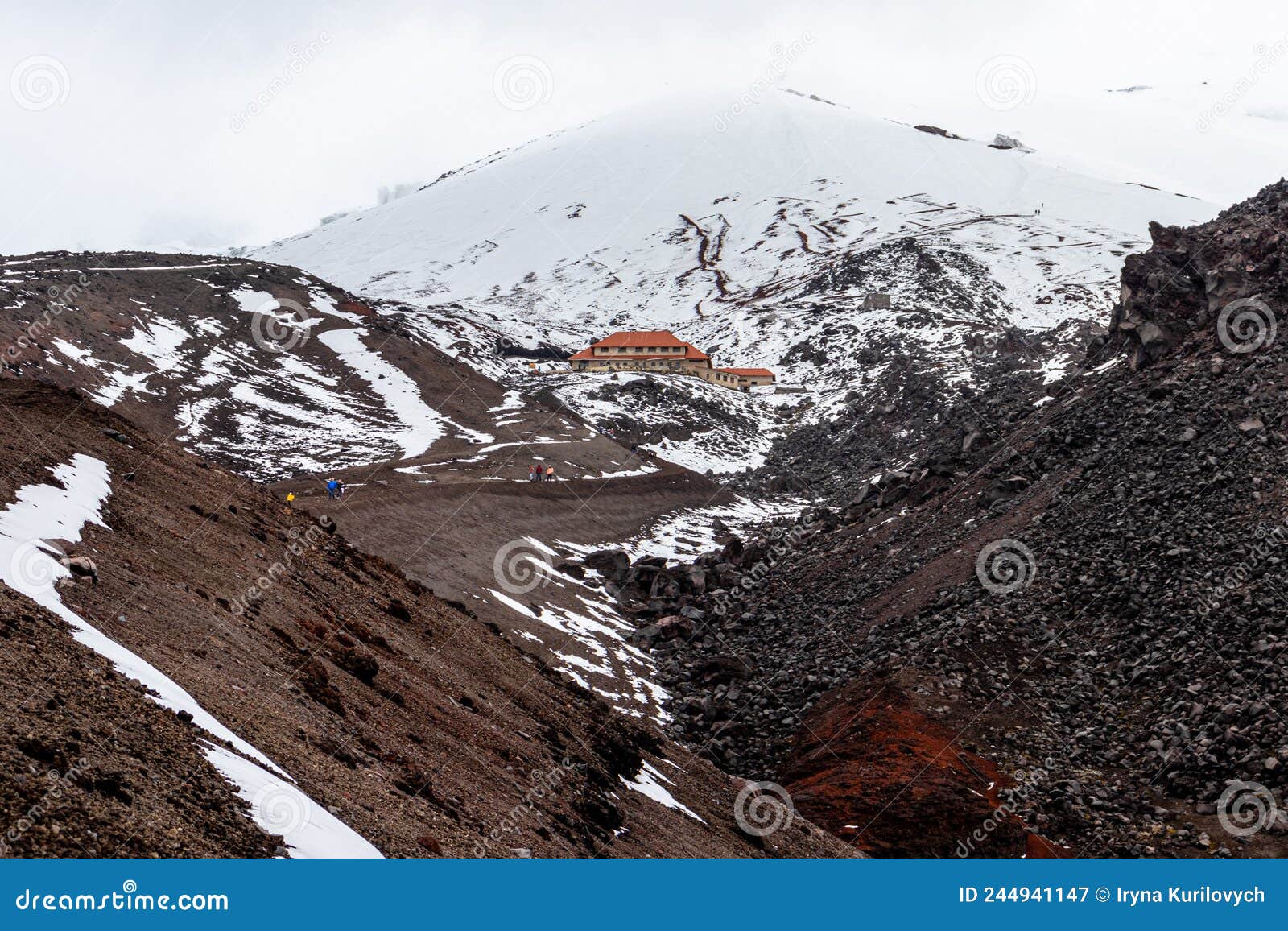the snowy slope of cotopaxi volcano