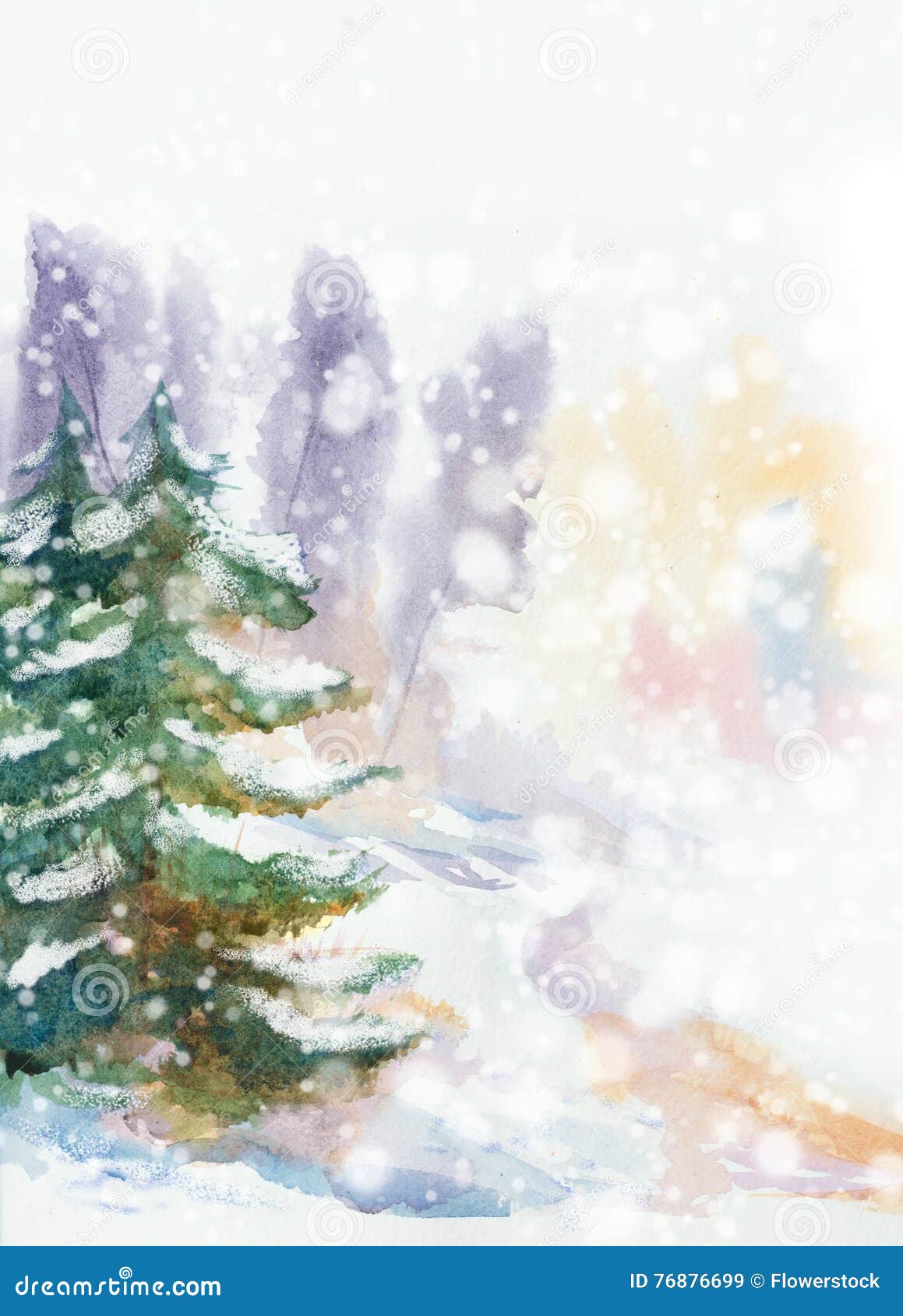 Snowy Winter Background Stock Illustration. Illustration Of Blue - 76876699