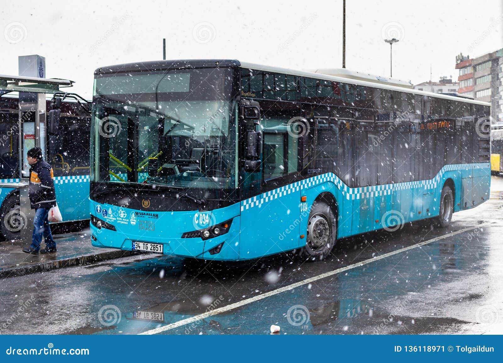 snowy winter day view from kadikoy public bus station editorial photo image of coast populous 136118971