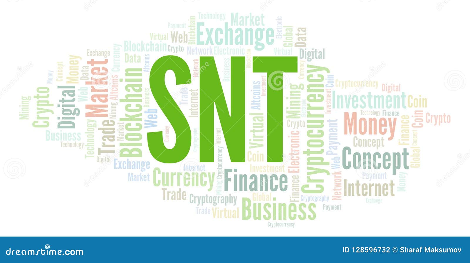 SNT or Status Cryptocurrency Coin Word Cloud. Stock Illustration -  Illustration of tagcloud, investment: 128596732