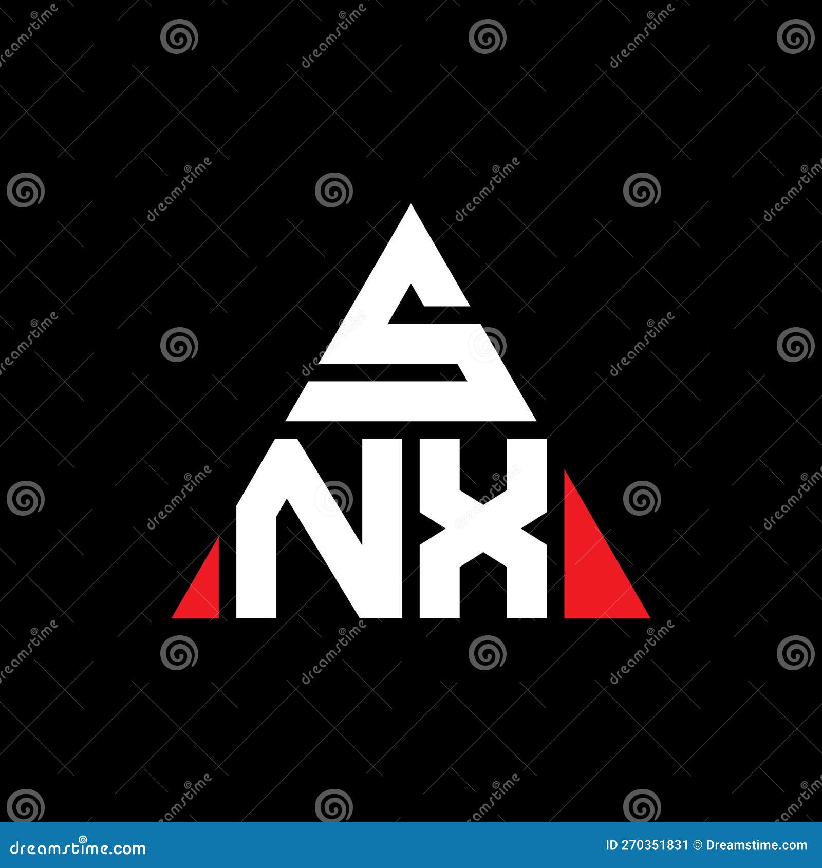 snx triangle letter logo  with triangle . snx triangle logo  monogram. snx triangle  logo template with red