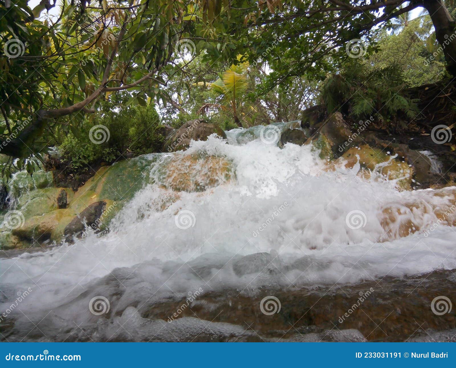 soa mengeruda hot springs in bajawa, east nusa tenggara, indonesia with clear water and beautiful views