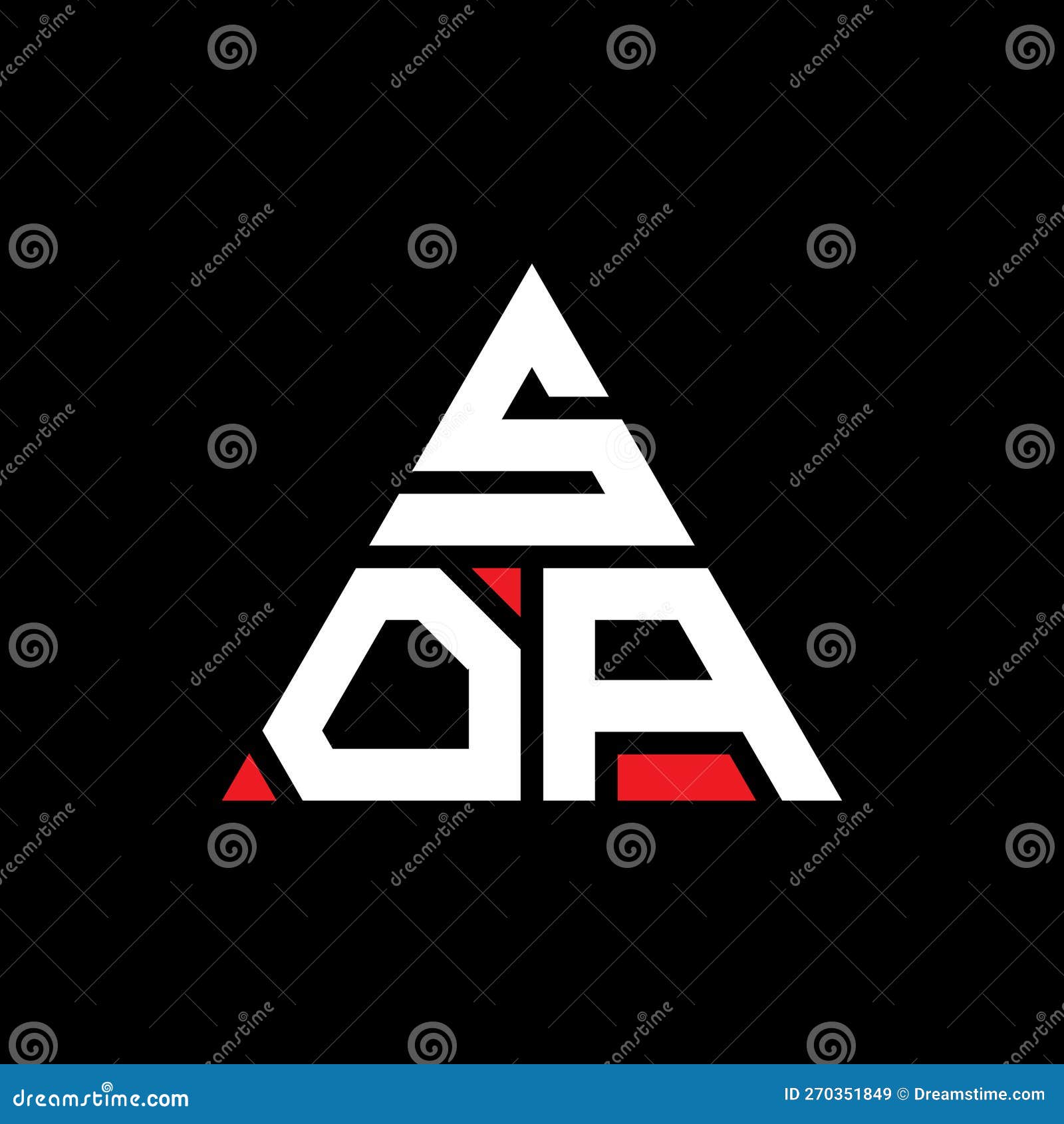soa triangle letter logo  with triangle . soa triangle logo  monogram. soa triangle  logo template with red