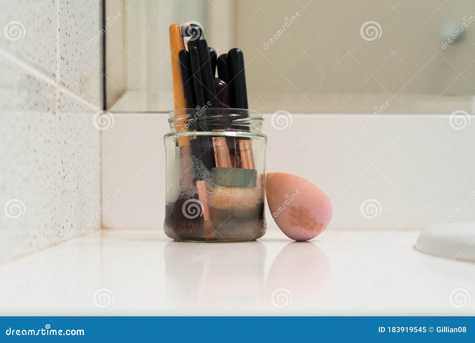 Cleaning Make Up Brushes, Soaking Stock Image Image of water, brushes
