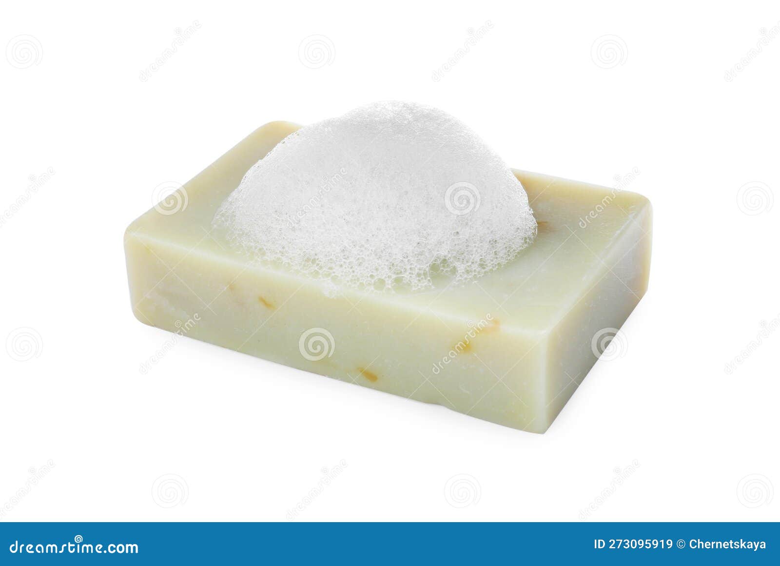 Soap Bar with Fluffy Foam on White Background Stock Image Image of