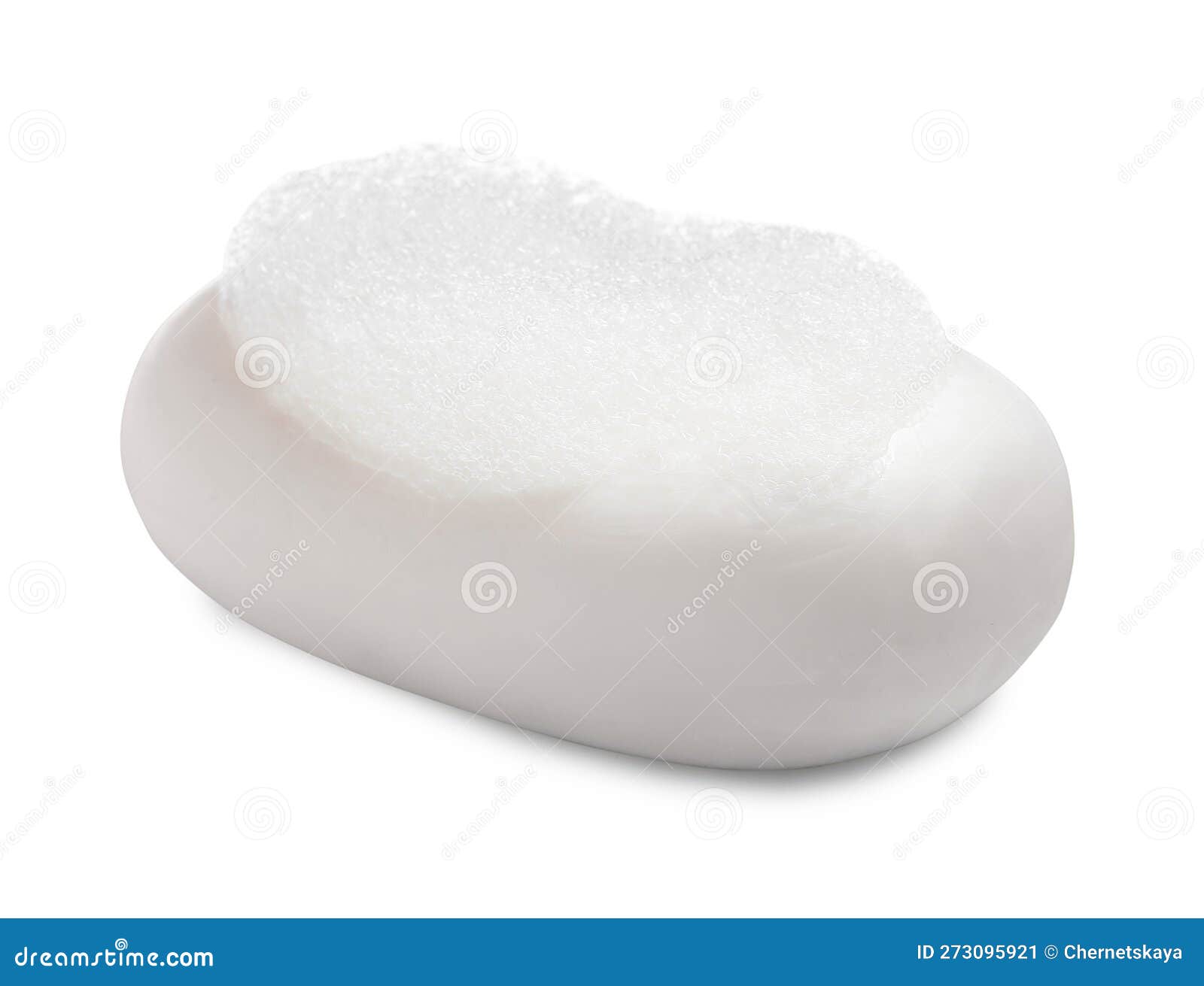 Soap Bar with Fluffy Foam on White Background Stock Image Image of