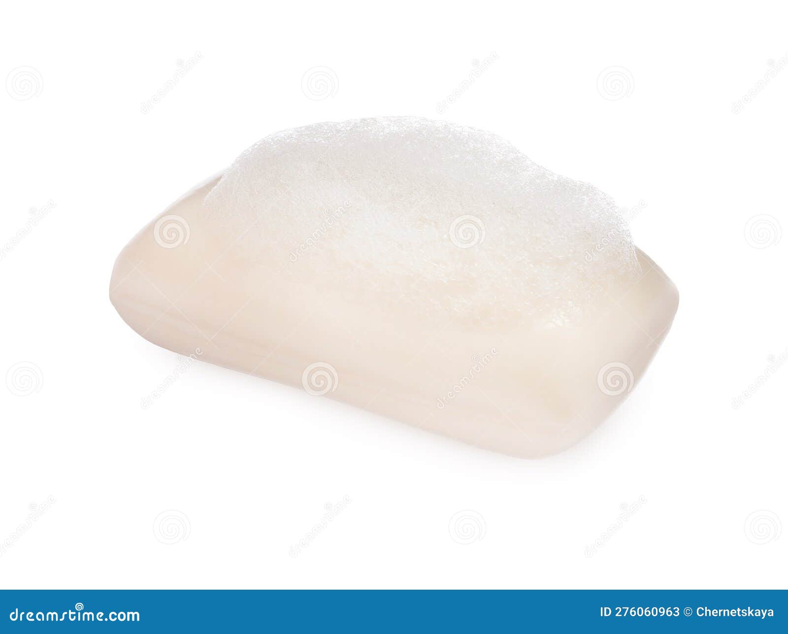 Soap Bar with Fluffy Foam on White Background Stock Image Image of