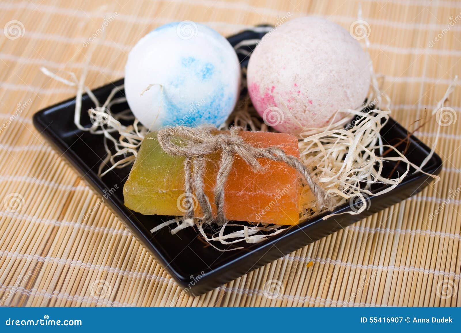Soap and bath beads stock image. Image of bath, knot - 55416907