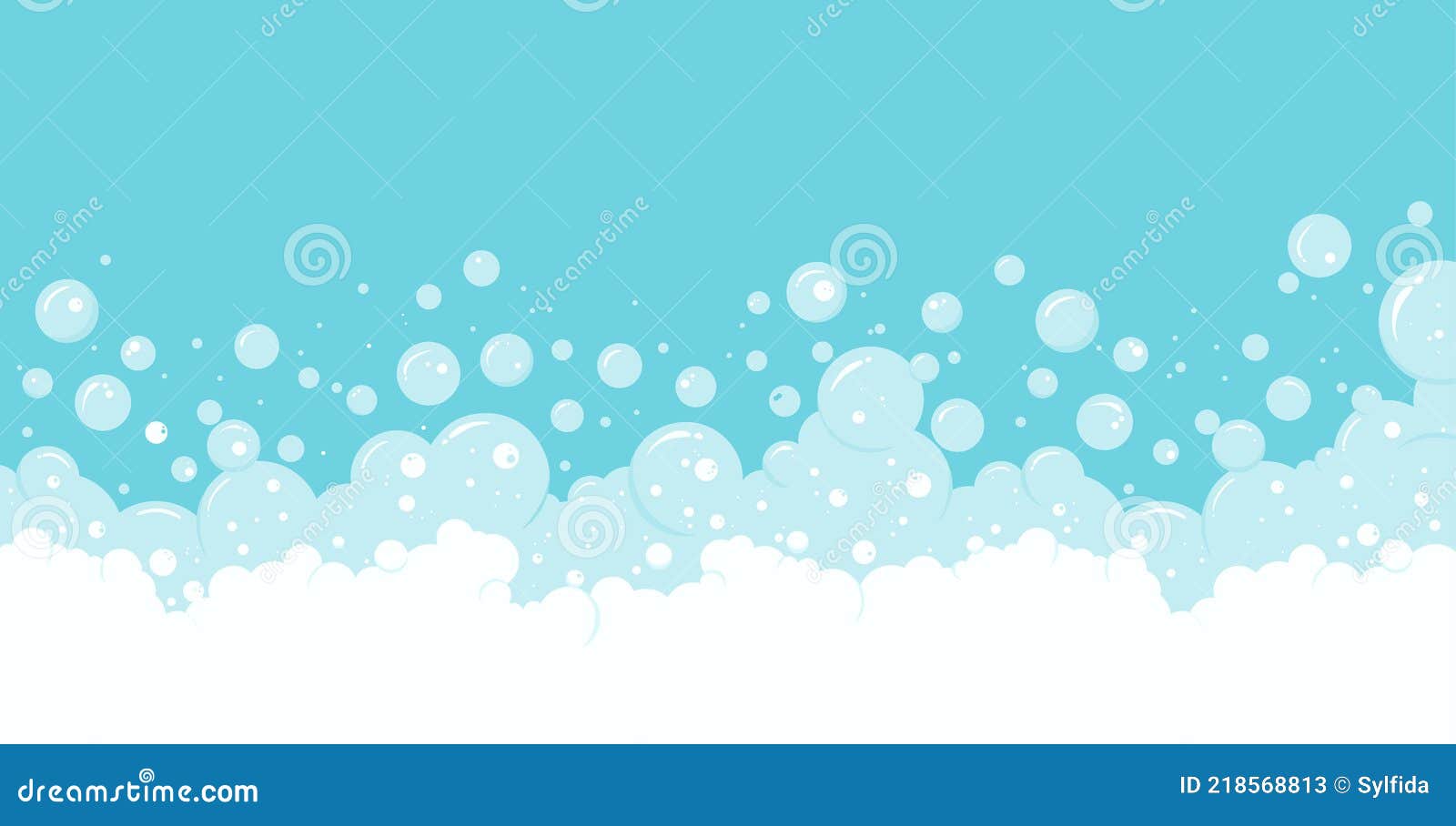 Soap Bubbles and Foam Vector Background, Transparent Suds Border Stock ...