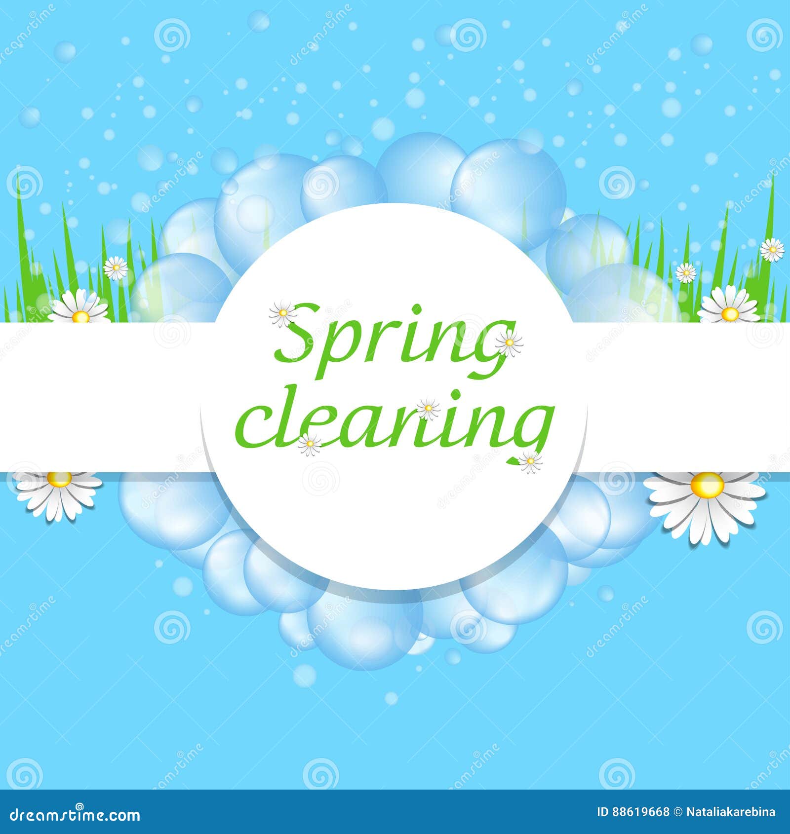 Soap Bubbles Frame. Spring Cleaning Concept Stock Vector - Illustration ...