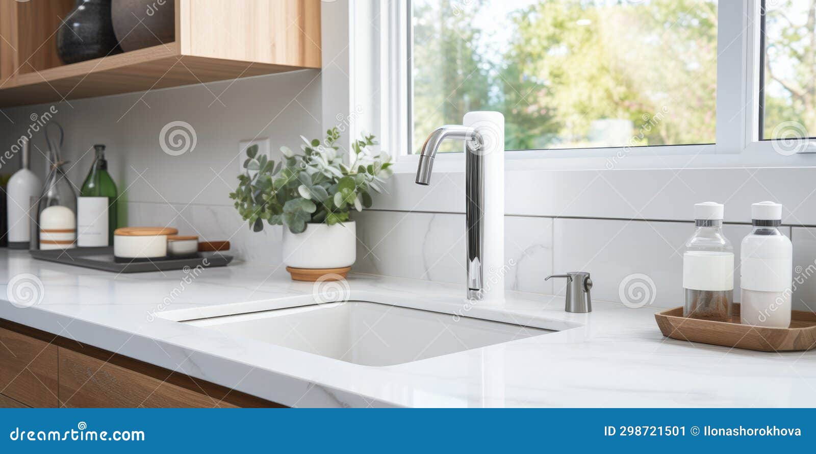 Soap Dispenser in Kitchen Interior. AI Generated Stock Image Image of