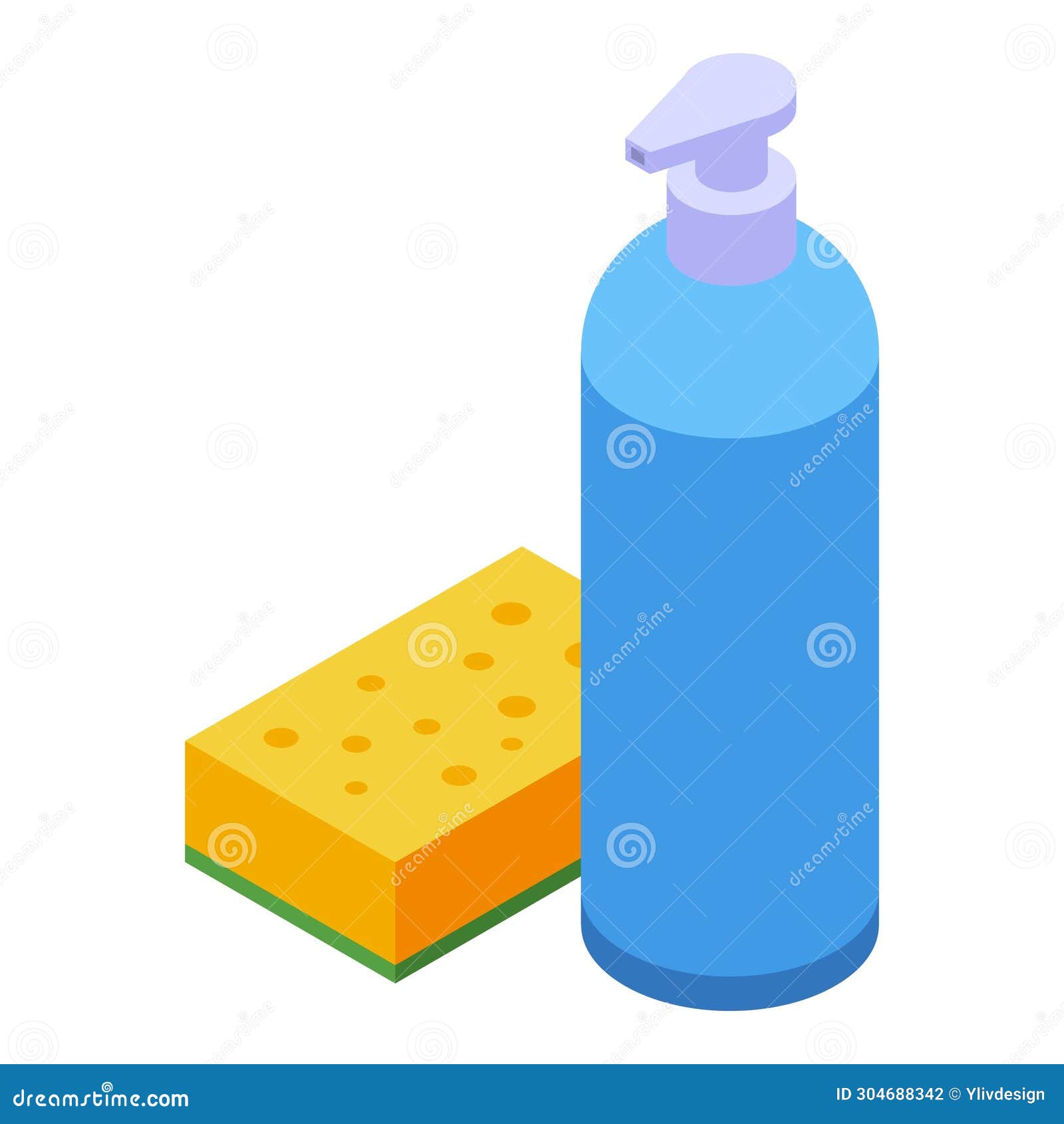 soap dispenser sponge icon isometric . cleaning surface