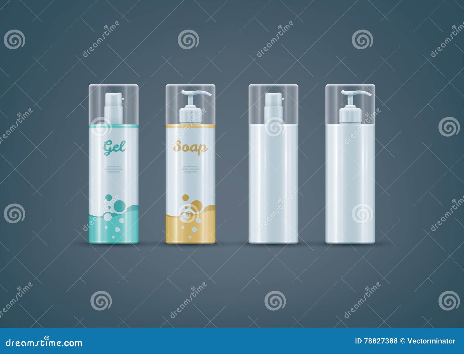 Premium Vector  A set of bottles and tubes of cosmetics jars for