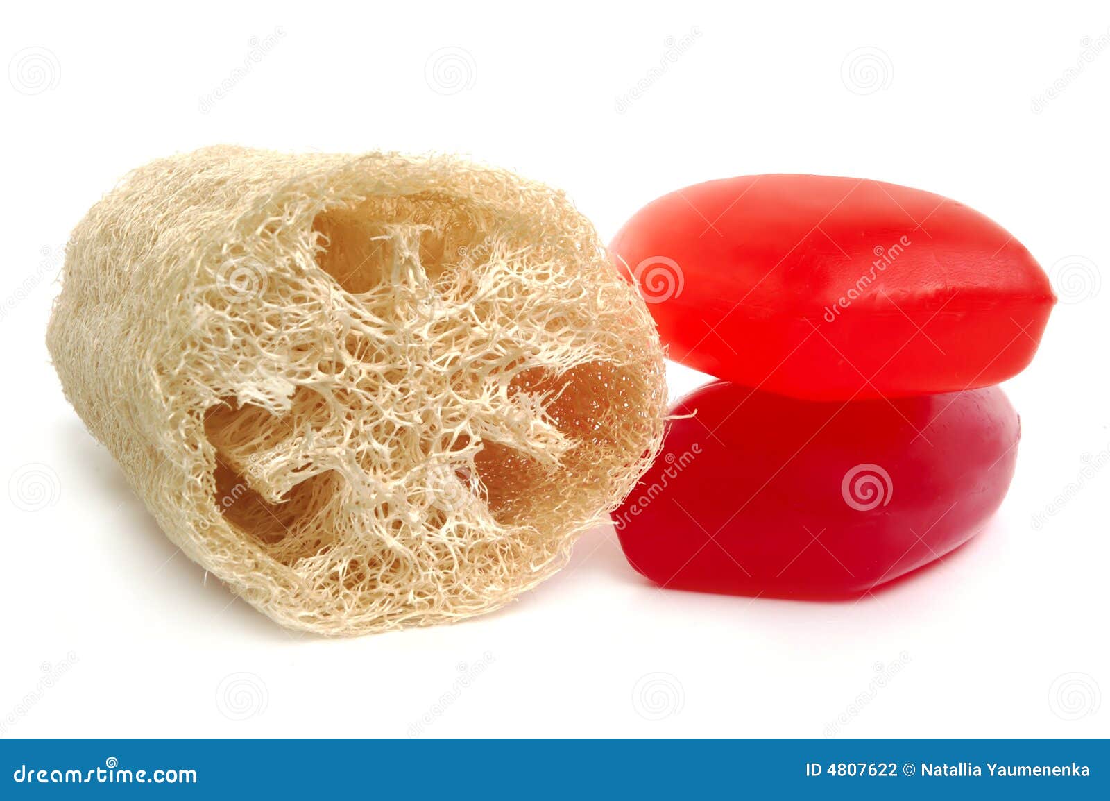 Soap and loofah sponge stock photo. Image of healthy, bathtub 4807622