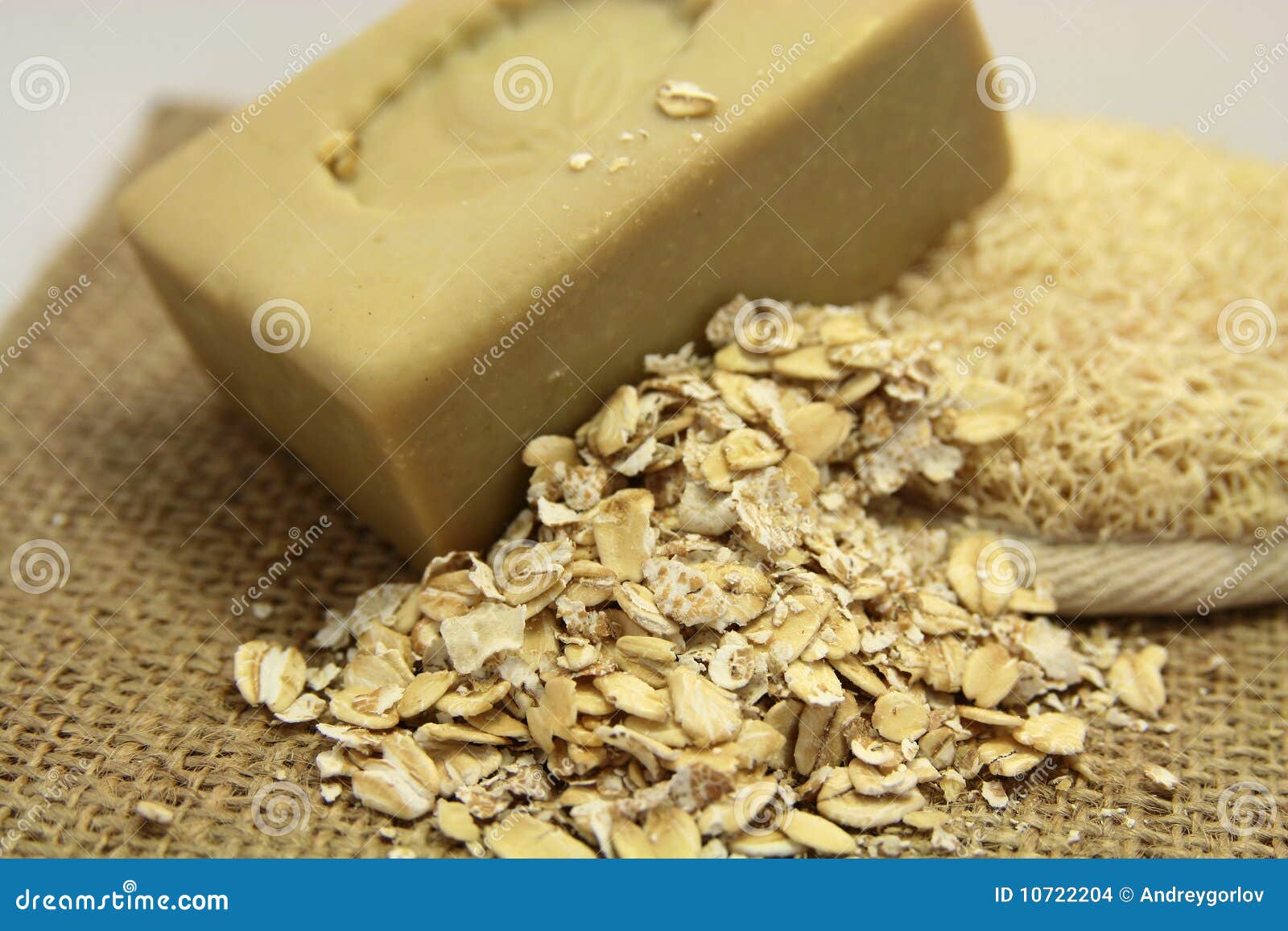 Soap and oatmeal stock photo. Image of sunlight, isolated 10722204