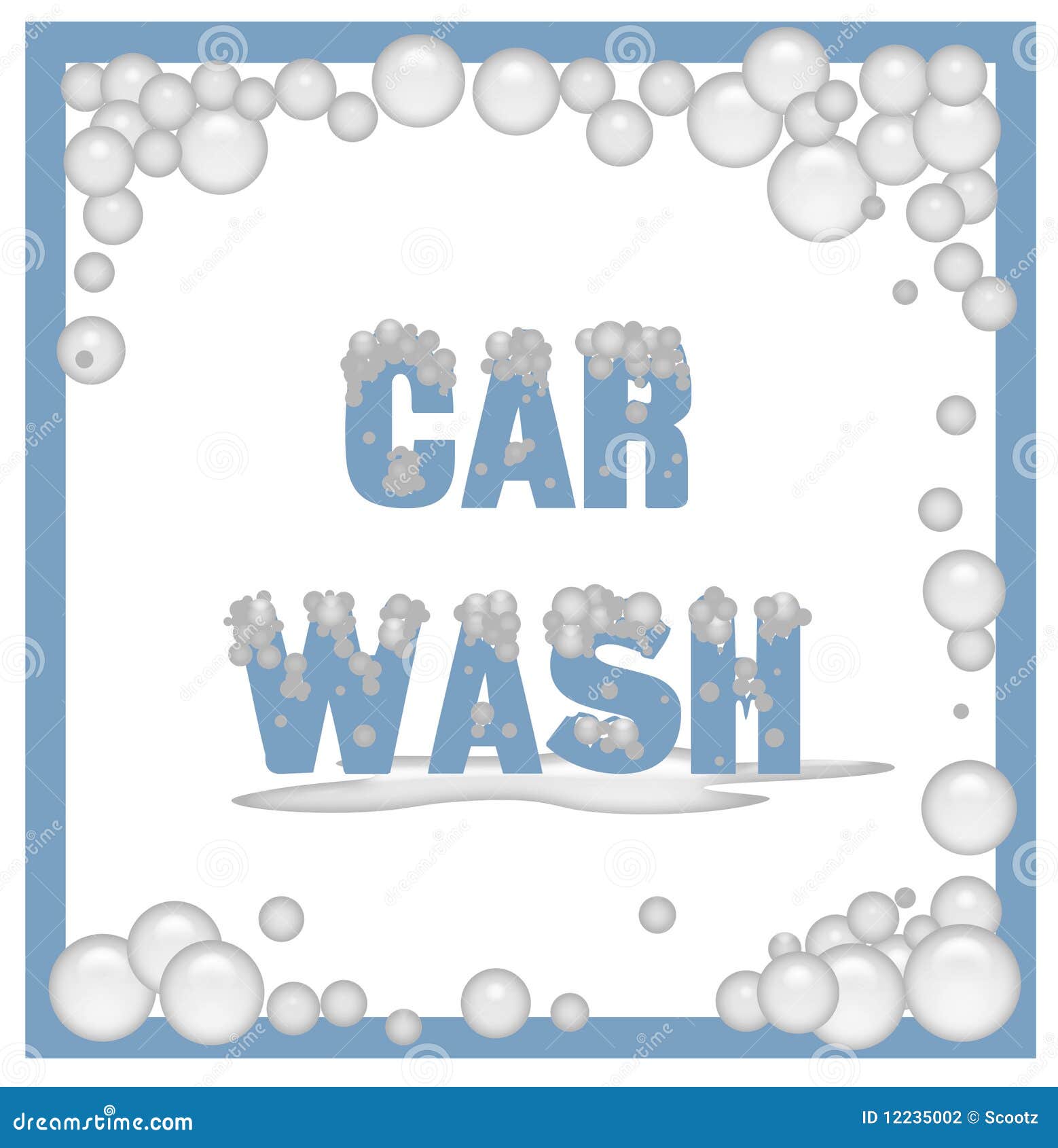 Soapy car wash sign stock illustration. Illustration of water 12235002