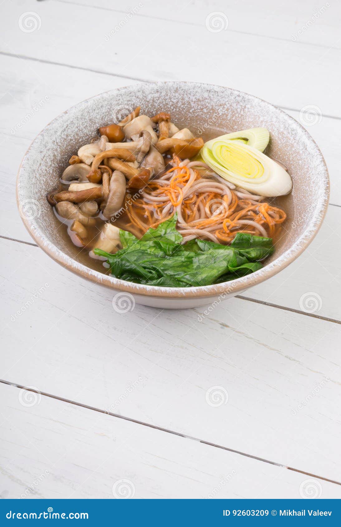 Soba Buckwheat Noodles Soup Stock Image - Image of herbs, traditional