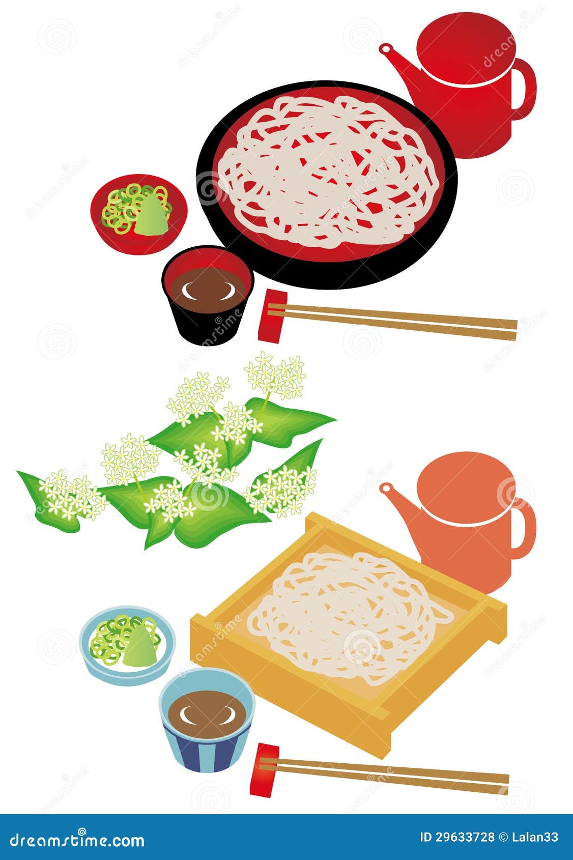 Soba noodle stock vector. Illustration of pasta, eating 29633728