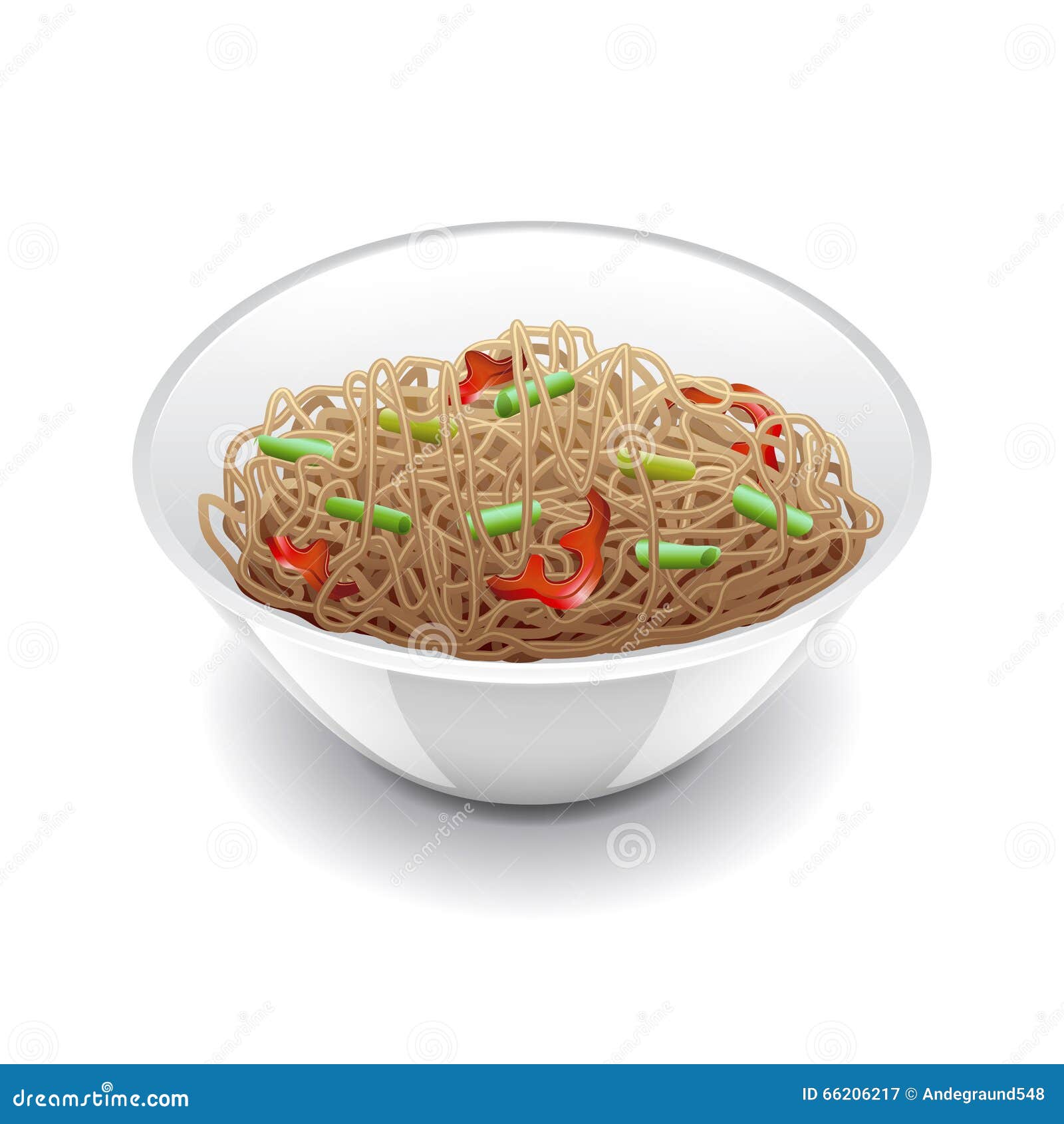 Soba Noodles on White Vector Stock Vector Illustration of foodstuff, fresh 66206217