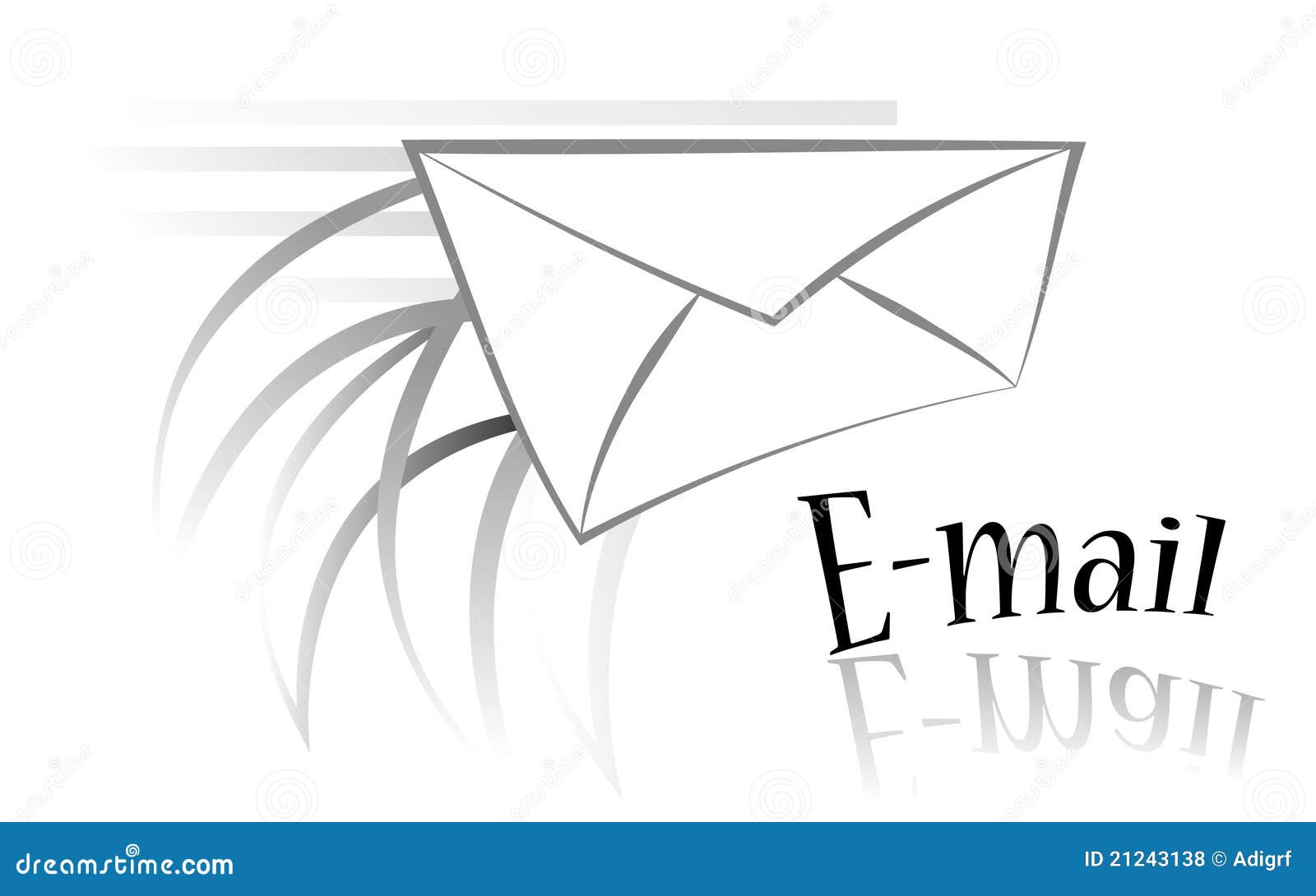 Sobre Del Email En Blanco Y Negro Ilustración del Vector Ilustración