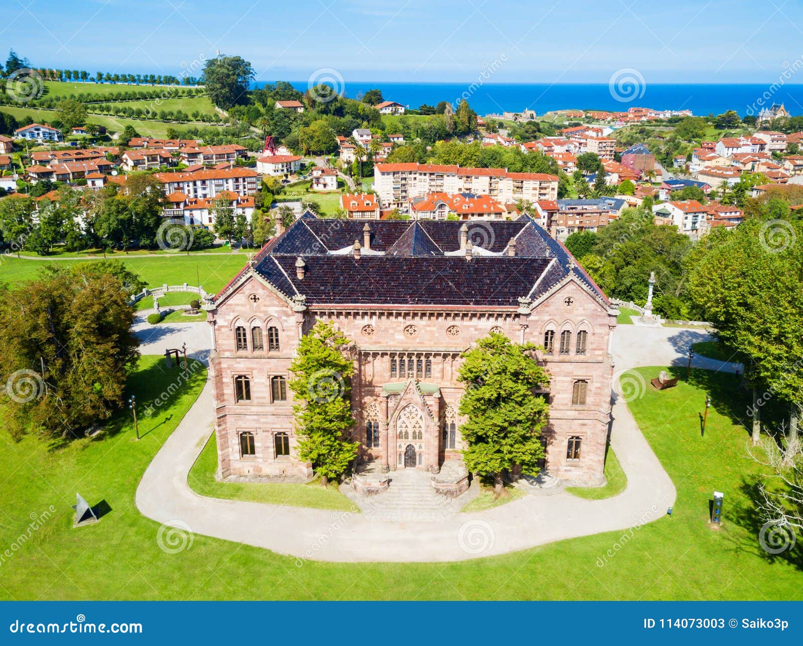 Sobrellano Slott I Comillas, Spanien Fotografering för Bildbyråer