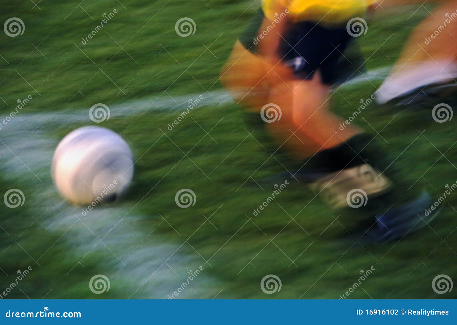 soccer action in time lapse motion blur