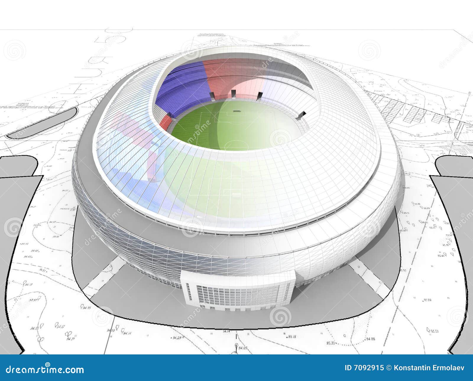 Soccer arena plan stock illustration. Illustration of construction 7092915