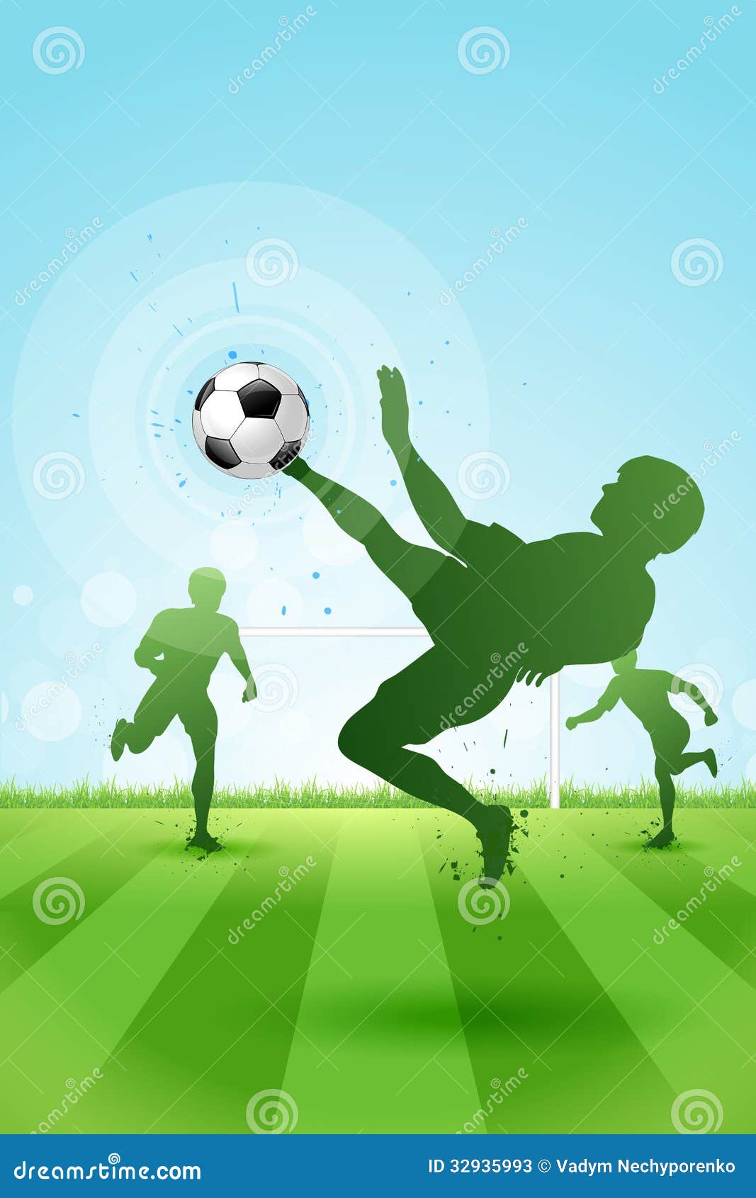 Soccer Background With Three Players Stock Vector - Illustration: 32935993