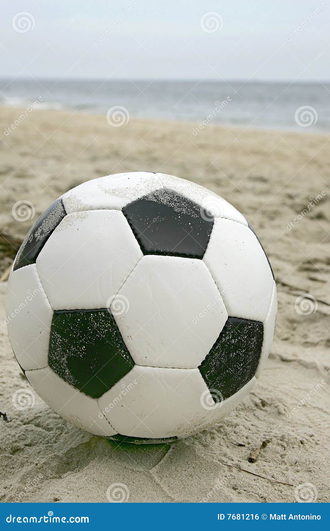 Soccer ball on beach stock photo. Image of players, fitness 7681216
