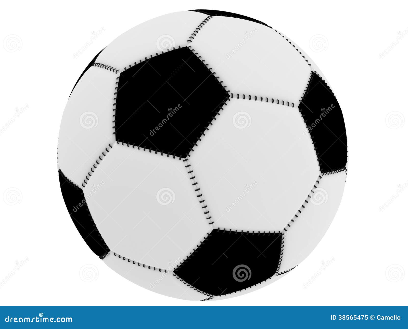 Soccer Ball Black and White Stock Illustration Illustration of render, classic 38565475